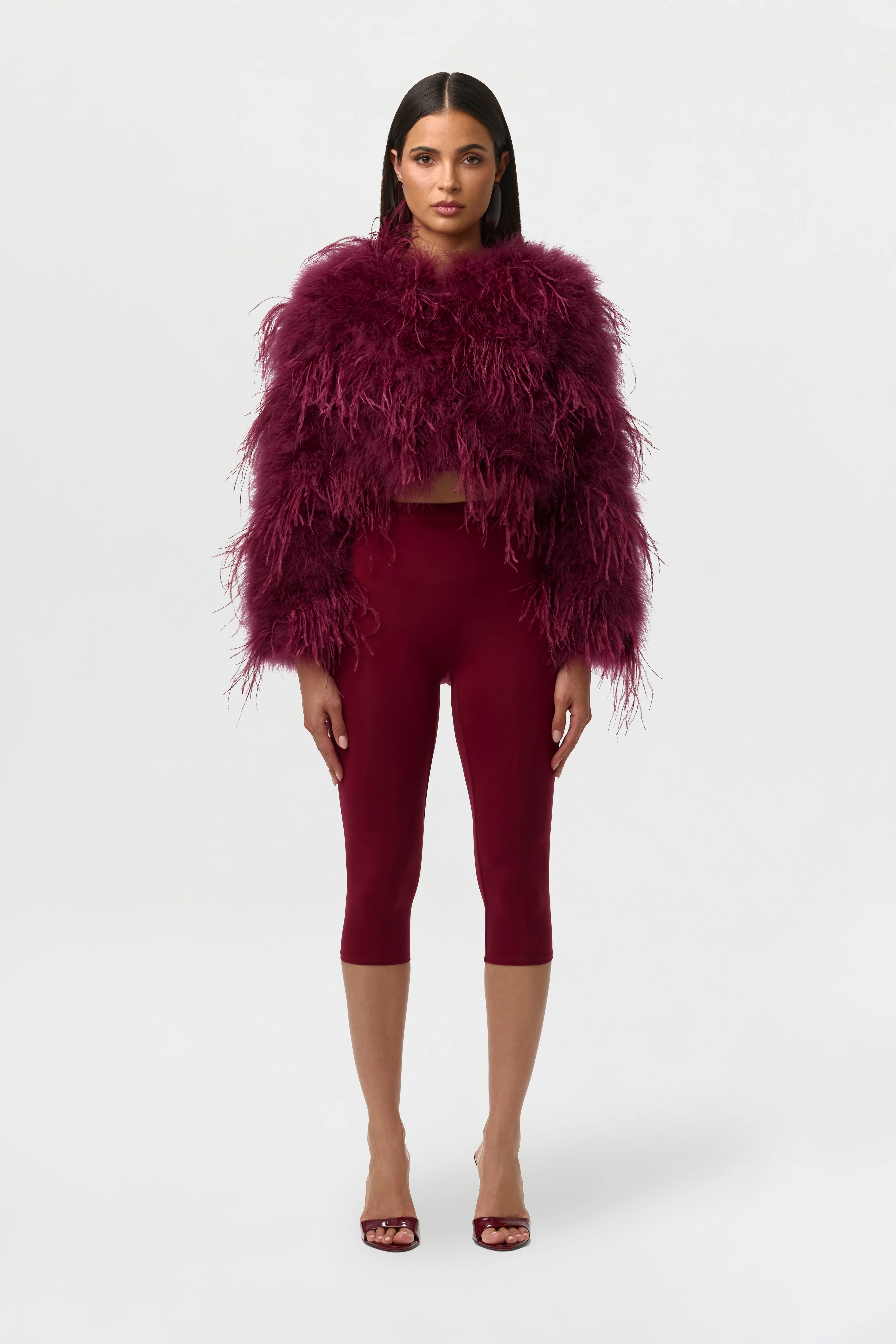Feather Cropped Jacket sold by Naked Wardrobe product image thumbnail 4