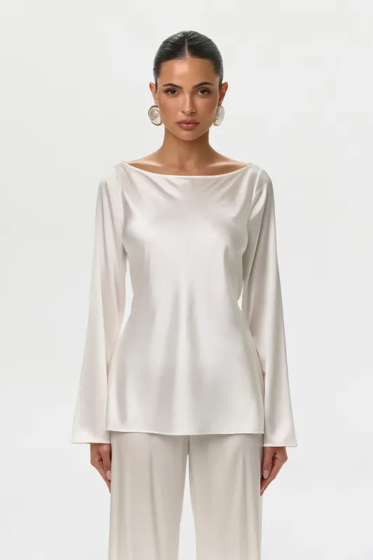 Silk Back-Tie Top made by Naked Wardrobe