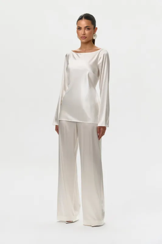 Silk Wide Leg Pants Petite made by Naked Wardrobe
