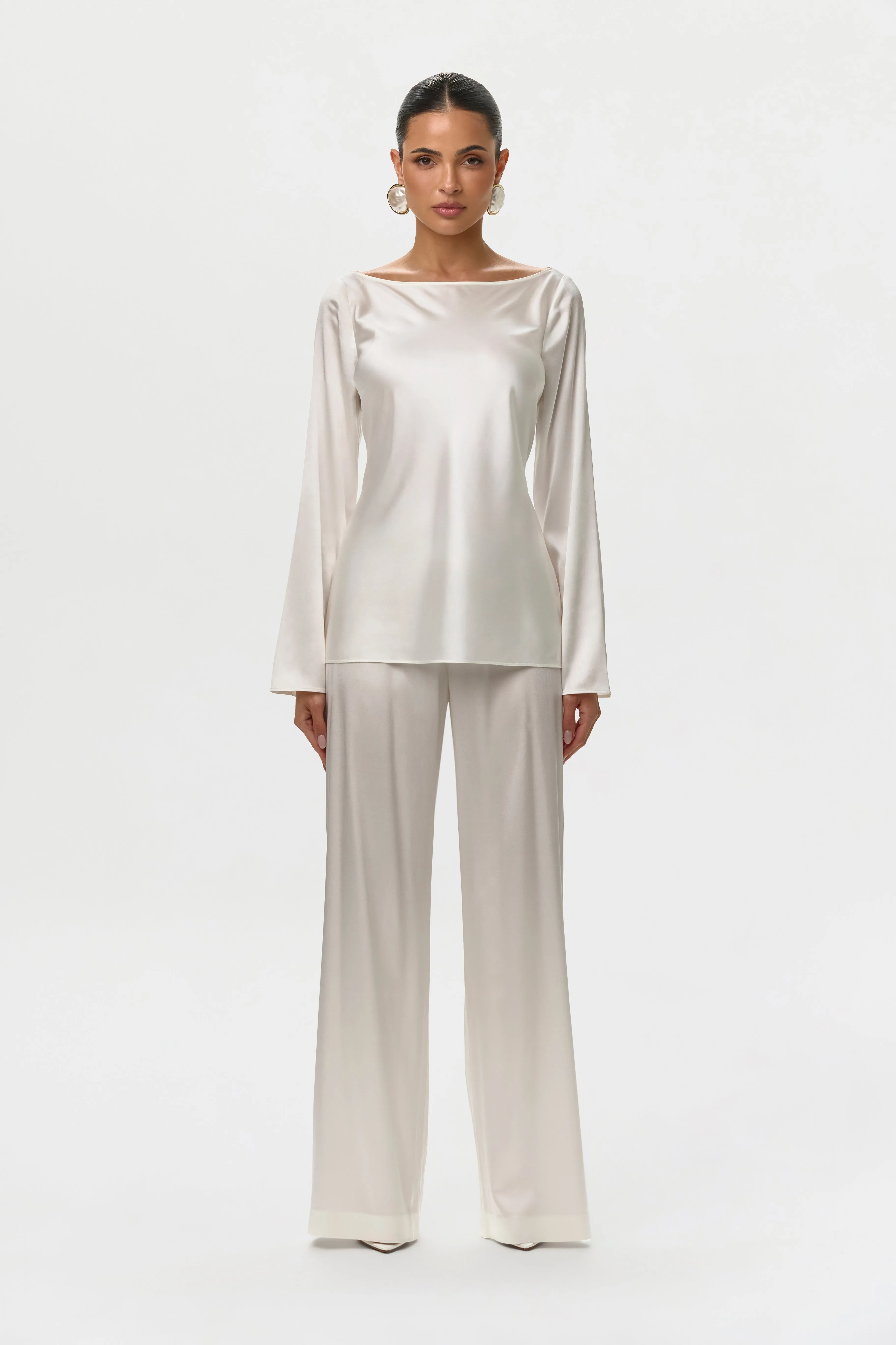 Silk Wide Leg Pants sold by Naked Wardrobe