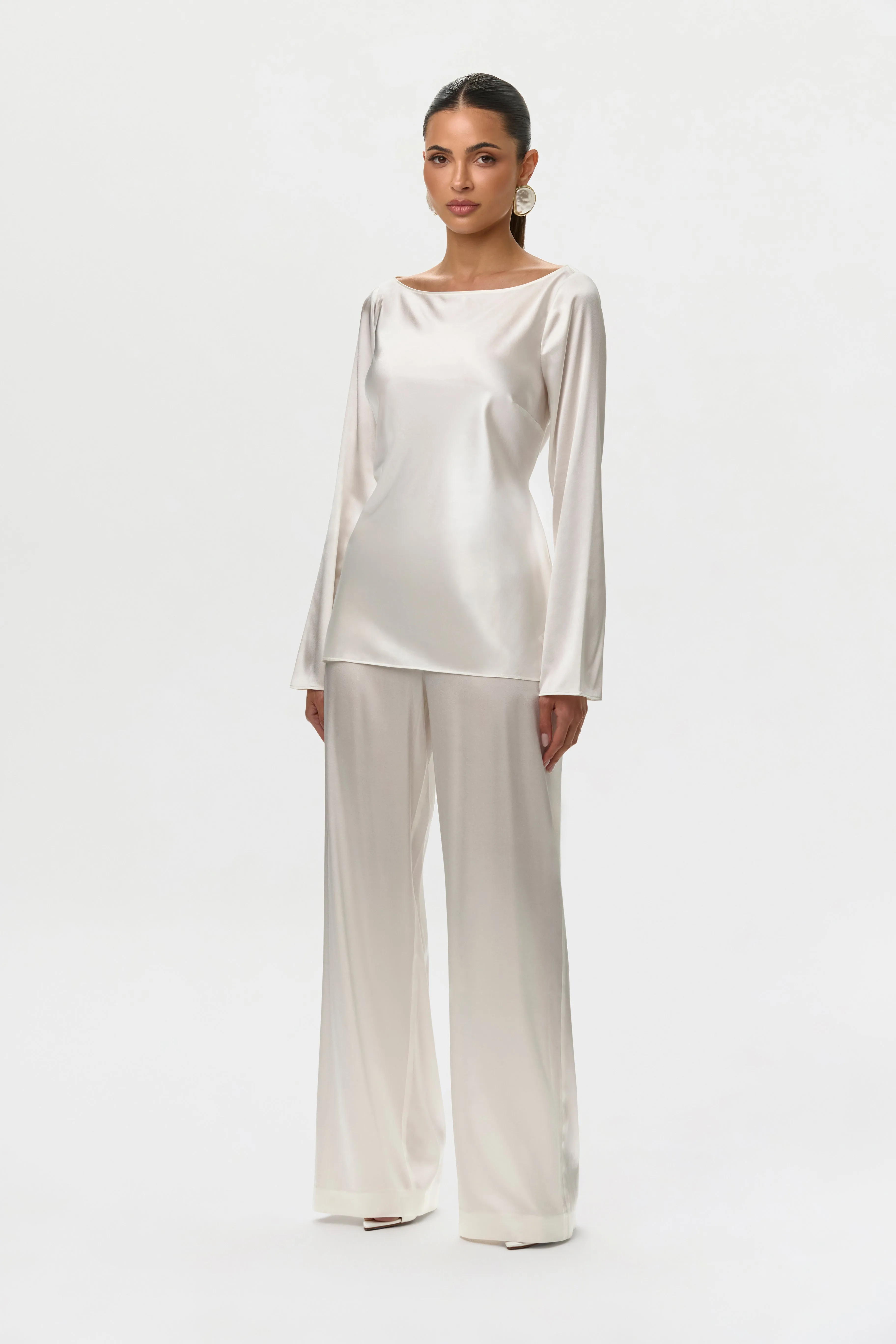 Silk Wide Leg Pants sold by Naked Wardrobe product image thumbnail 2