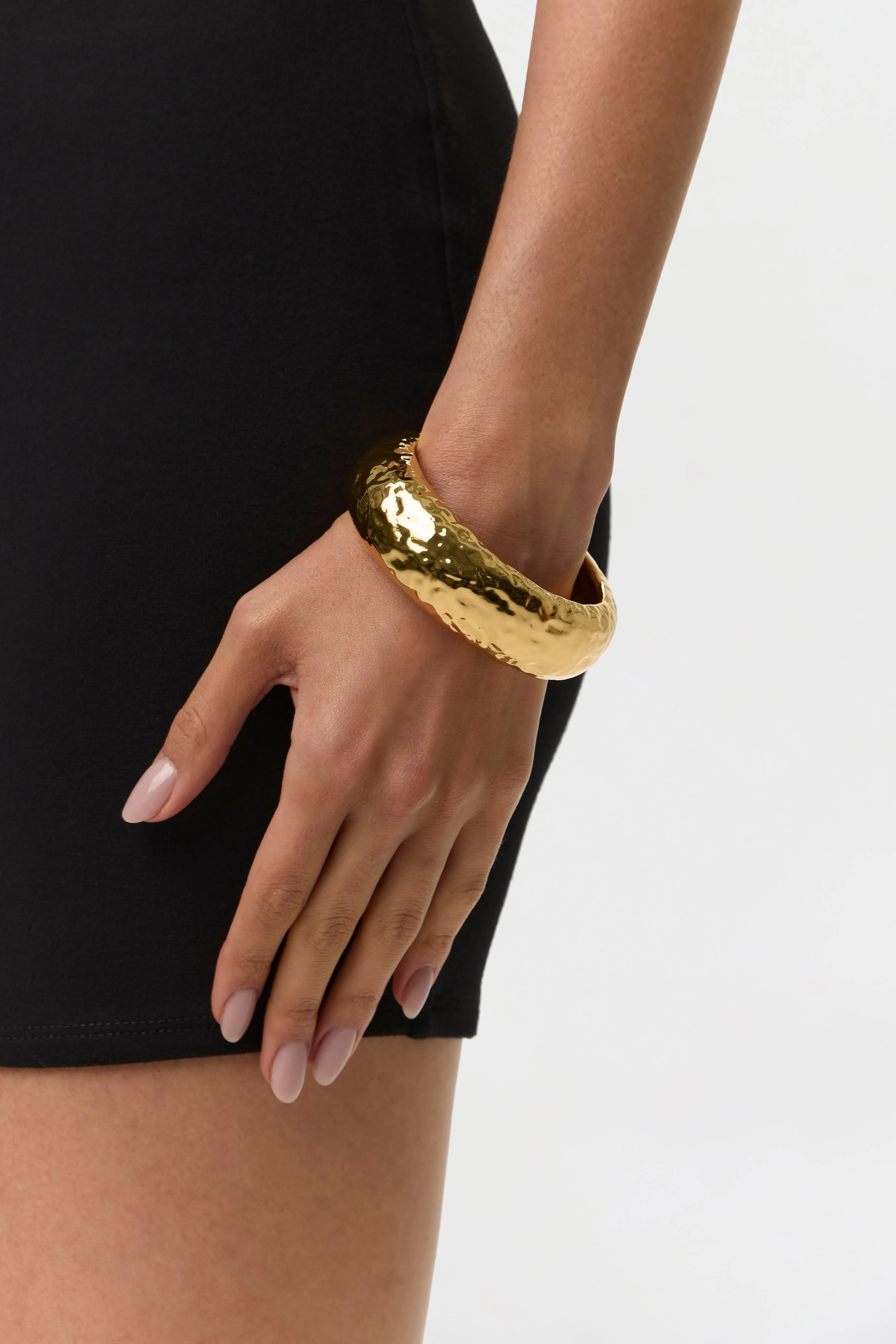Gold Hammered Bracelet sold by Naked Wardrobe product image thumbnail 3
