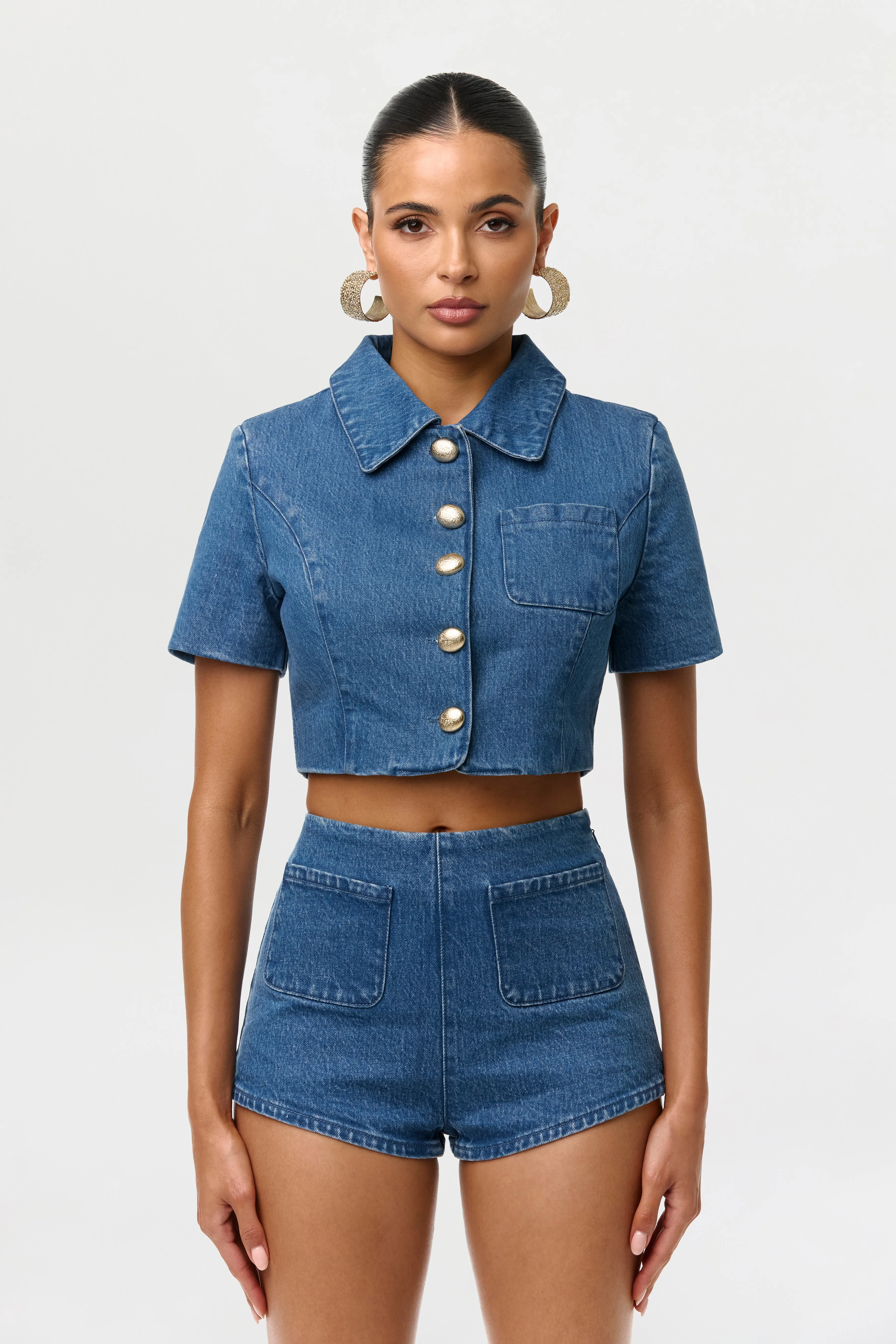 Denim Pocket Shorts sold by Naked Wardrobe product image thumbnail 2