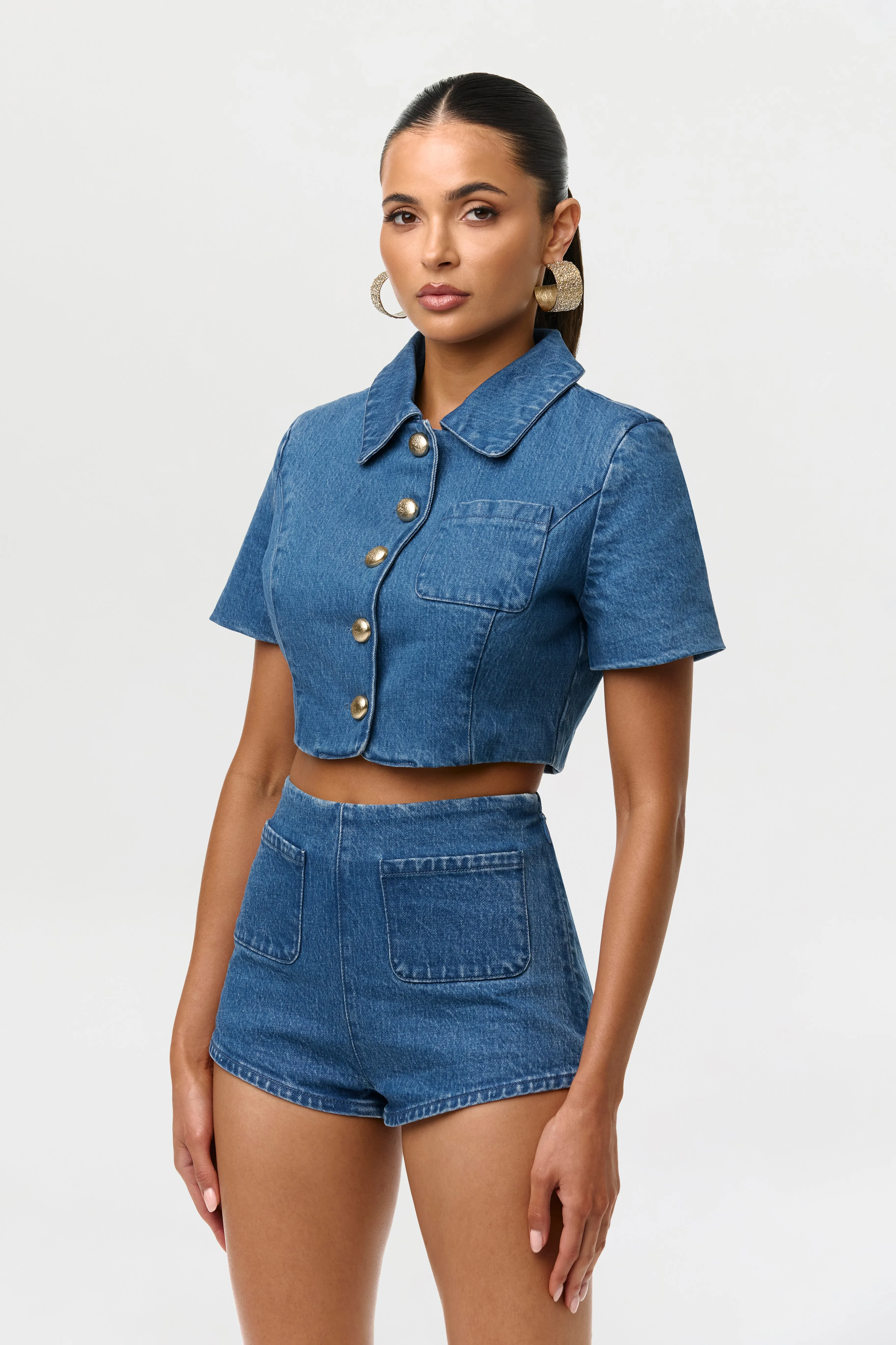 Denim Pocket Shorts sold by Naked Wardrobe product image thumbnail 5