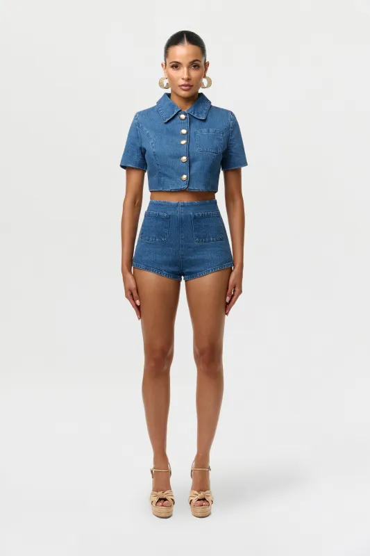 Denim Pocket Shorts made by Naked Wardrobe