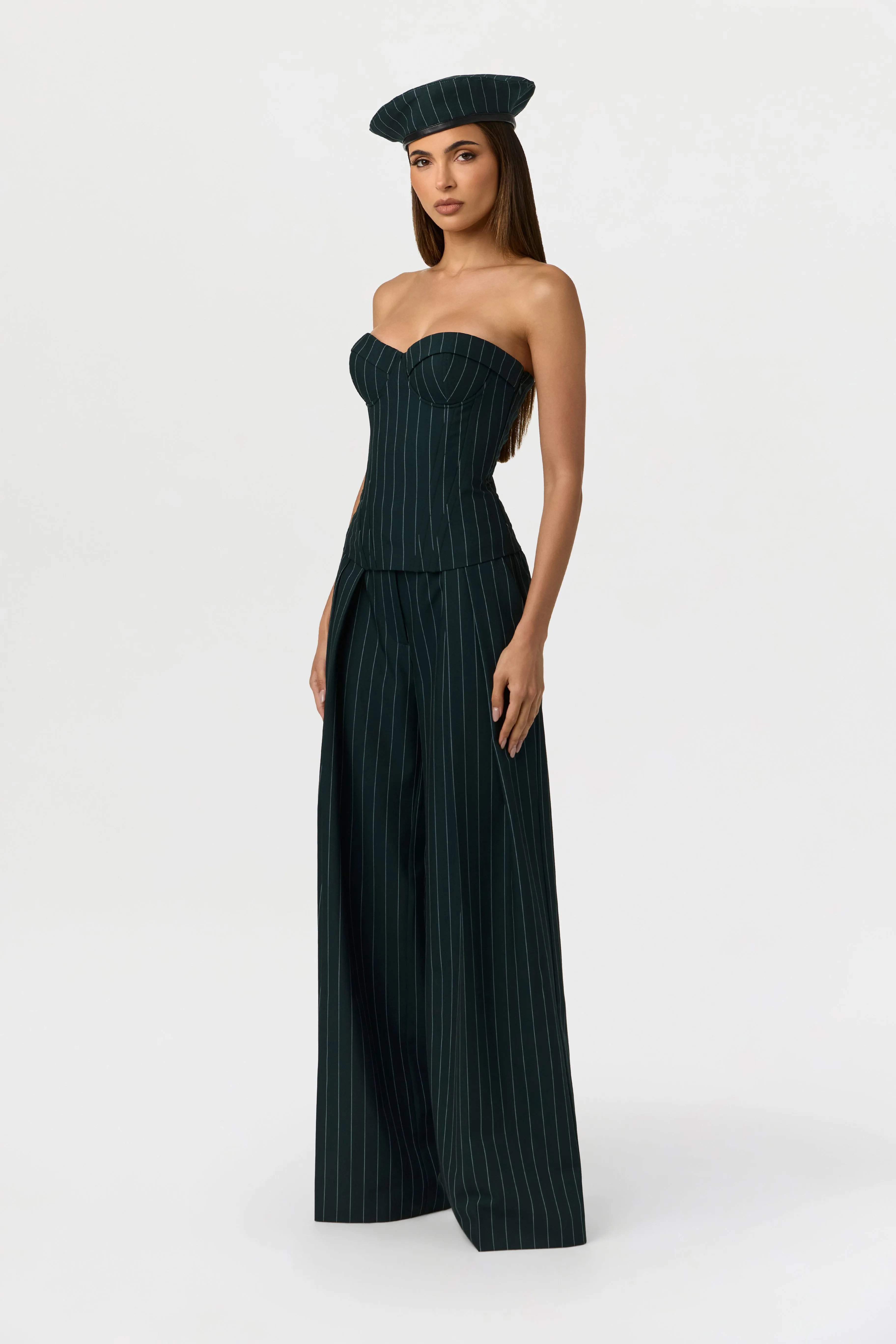 Suiting Pinstripe Corset Top sold by Naked Wardrobe product image thumbnail 5