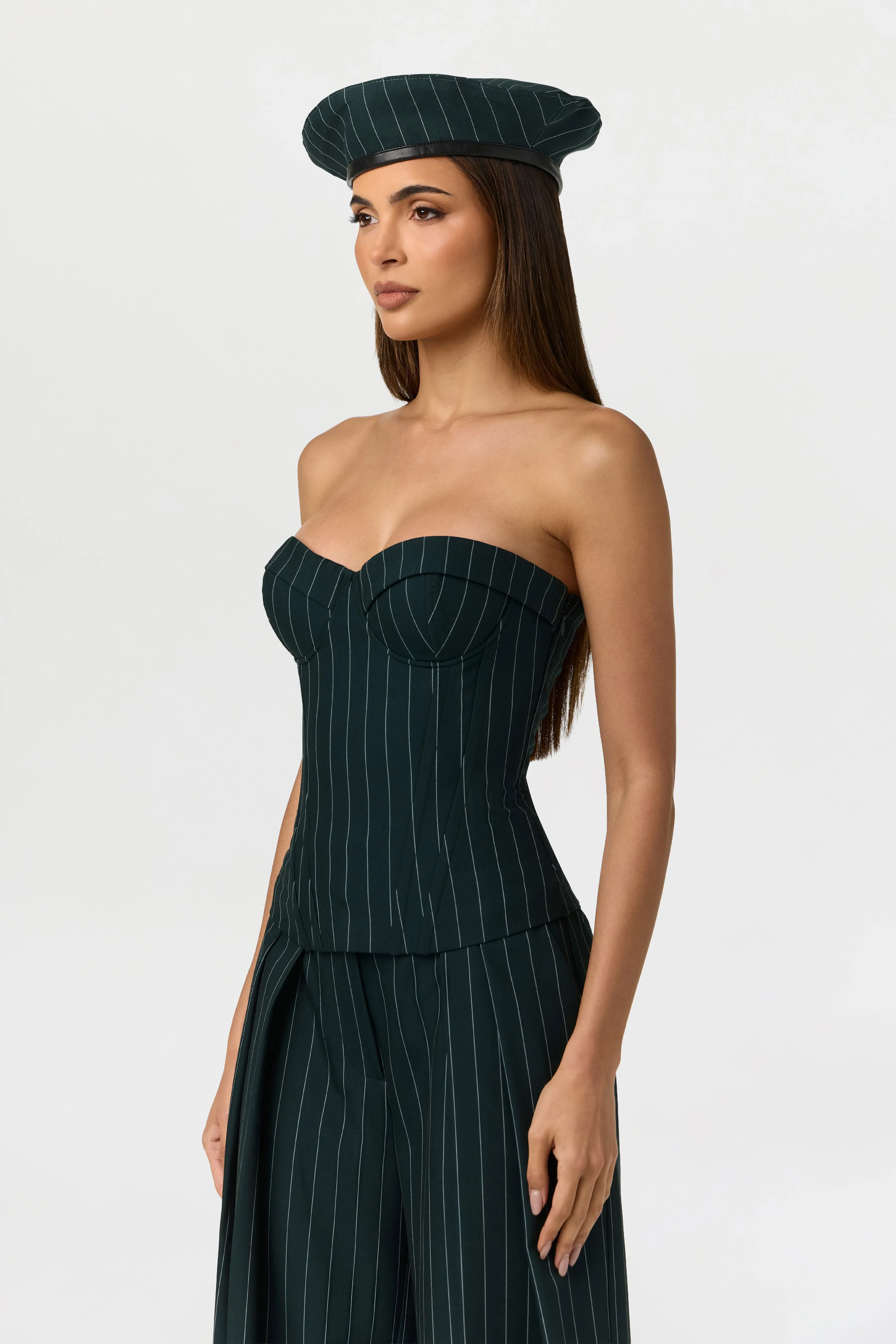 Suiting Pinstripe Corset Top sold by Naked Wardrobe product image thumbnail 4
