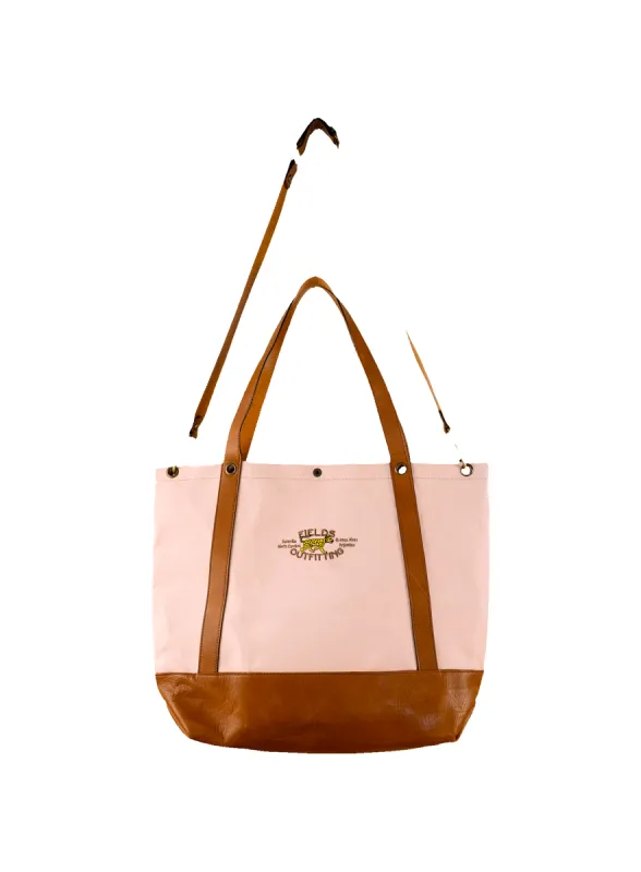 El Bolsón Coral Leather and Canvas Carryall sold by Fields Outfitting