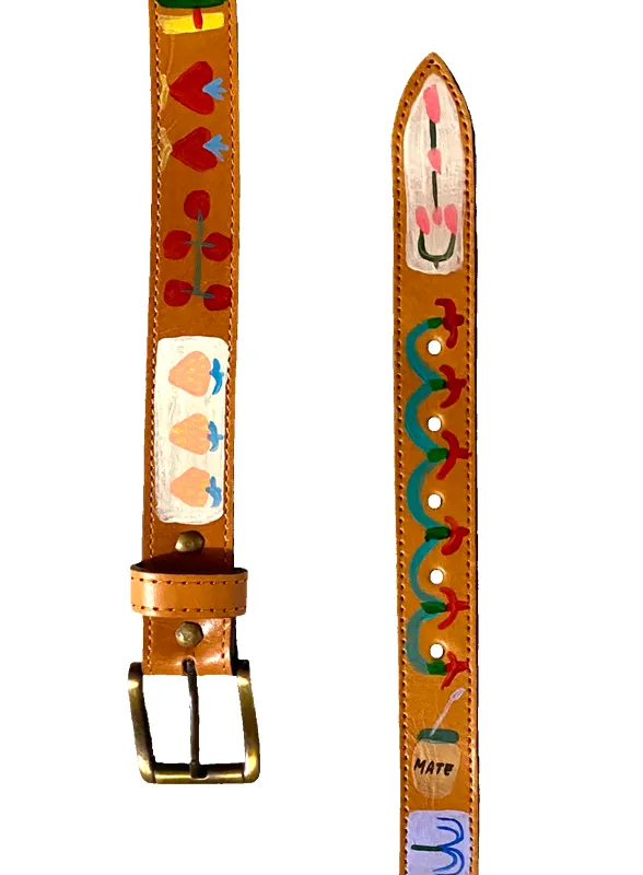 Hand-Painted Leather Belt (Size 36) made by Fields Outfitting