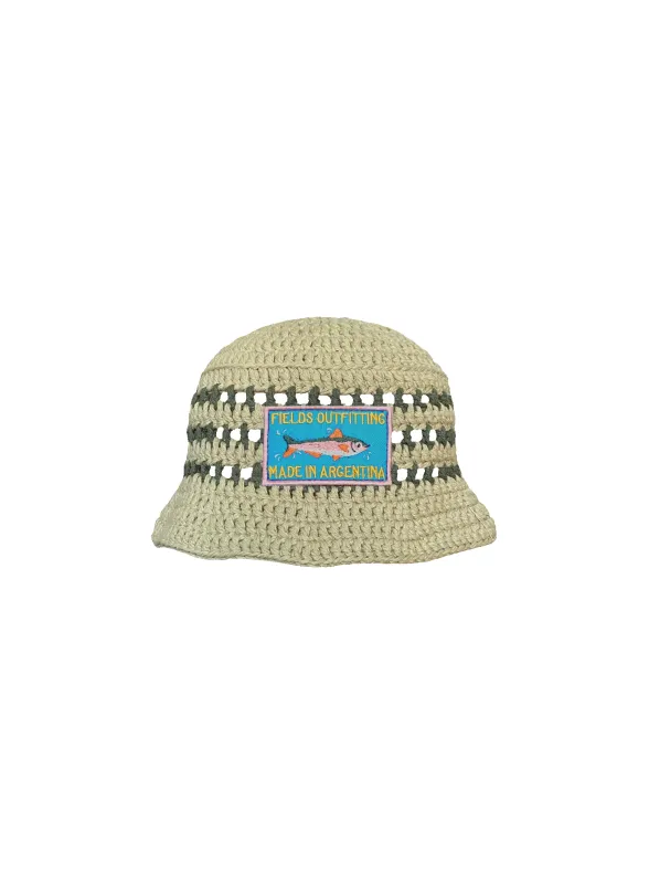 Green Crochet Sun Hat made by Fields Outfitting