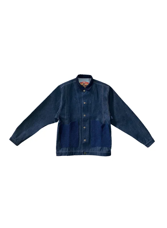 Navy Denim Crochet Jacket made by Fields Outfitting