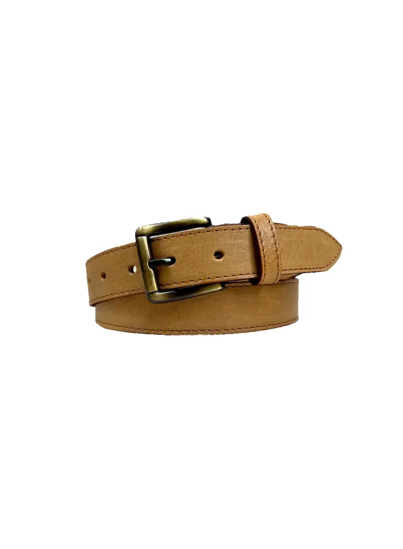 Tan Leather Belt made by Fields Outfitting
