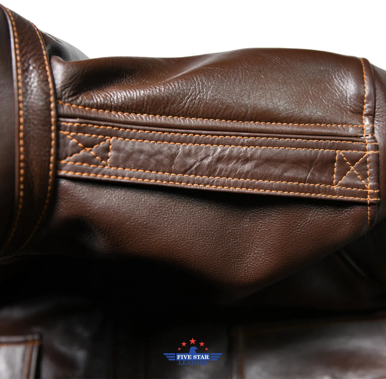 Repro Type A2 Perry Sportswear Inc. Contract 16175P Horsehide Mid Brown Jacket sold by Five Star Leather product image thumbnail 4