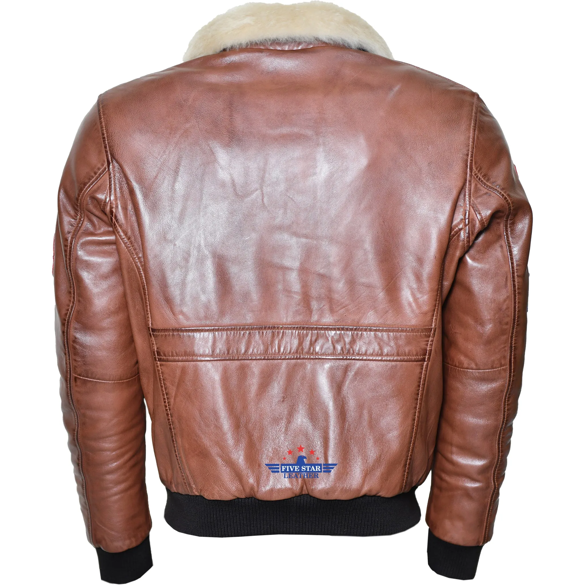 FiveStar Leather Men Aviator Pilot Flying Patched Jacket sold by Five Star Leather product image thumbnail 3