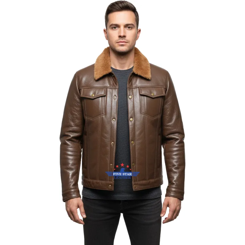 Five Star Leather Men’s Trucker Classic Western Denim-Style Jacket sold by Five Star Leather
