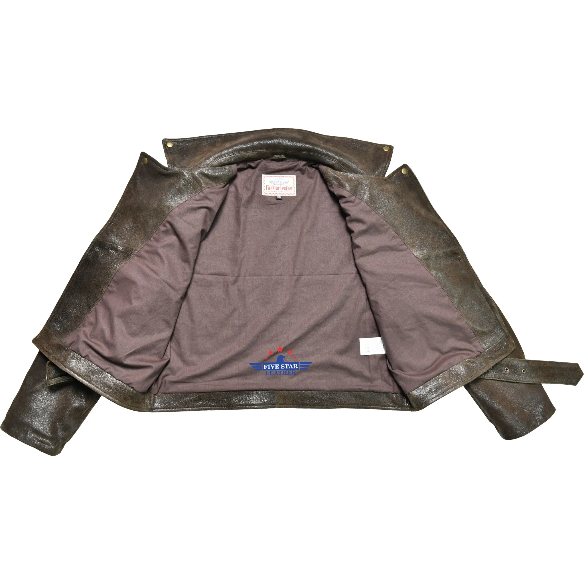 FiveStar Leather Women Road Master Olive Crispy Real Leather Jacket sold by Five Star Leather product image thumbnail 5