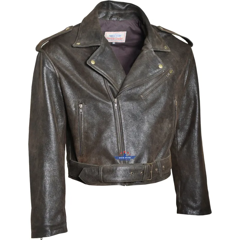 FiveStar Leather Women Road Master Olive Crispy Real Leather Jacket sold by Five Star Leather