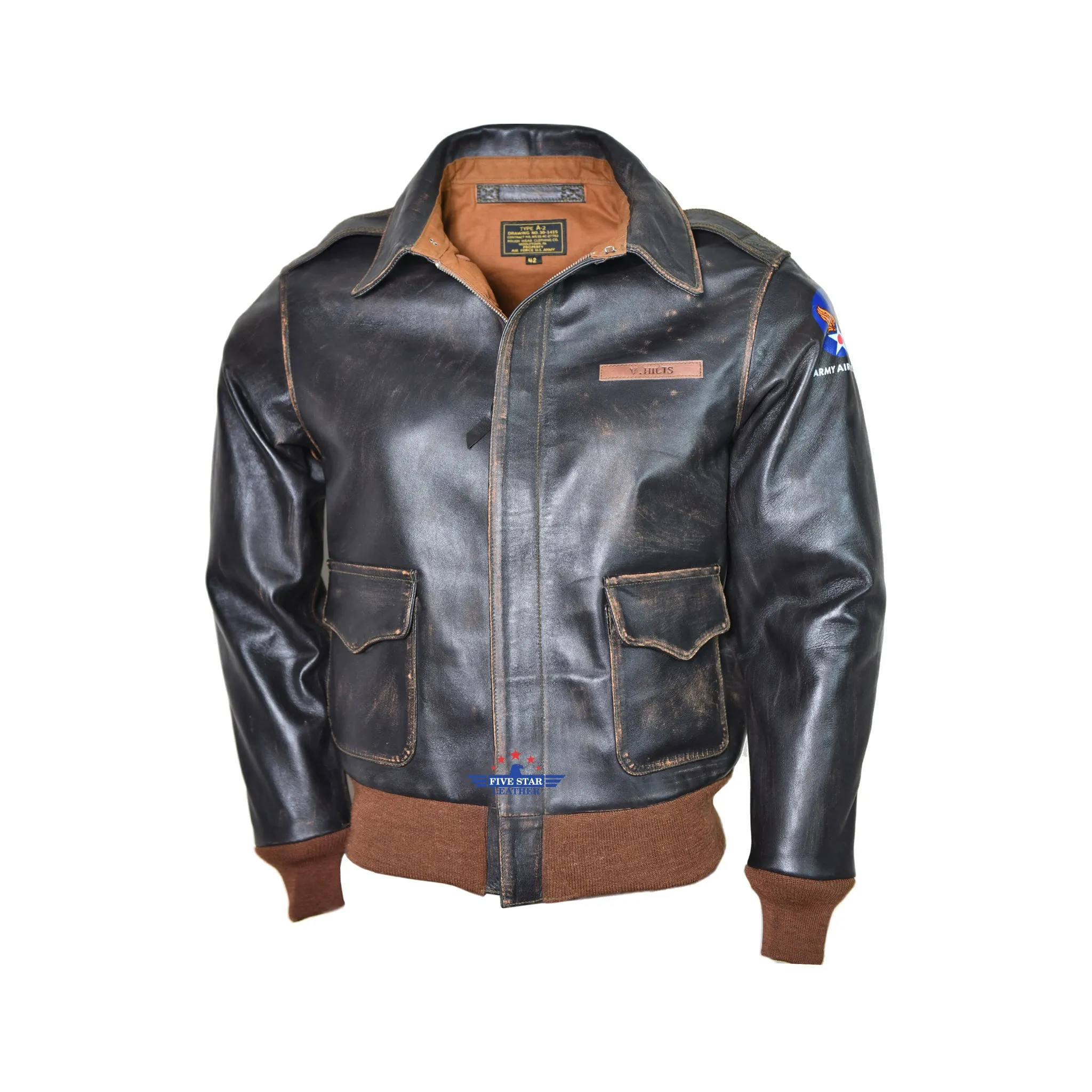 A2 Air Force Pilot Men's Five Star Leather Flight Jacket sold by Five Star Leather