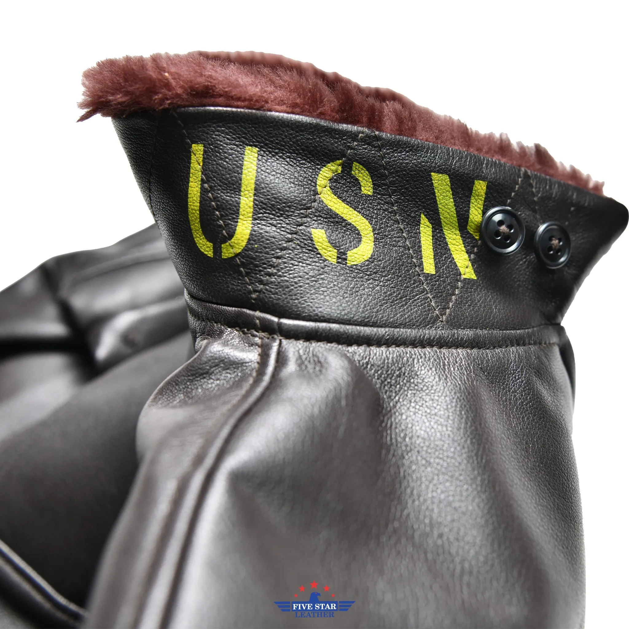 Five Star Leather Repro M422A Jacket H&L block Goatskin Seal Brown sold by Five Star Leather product image thumbnail 4