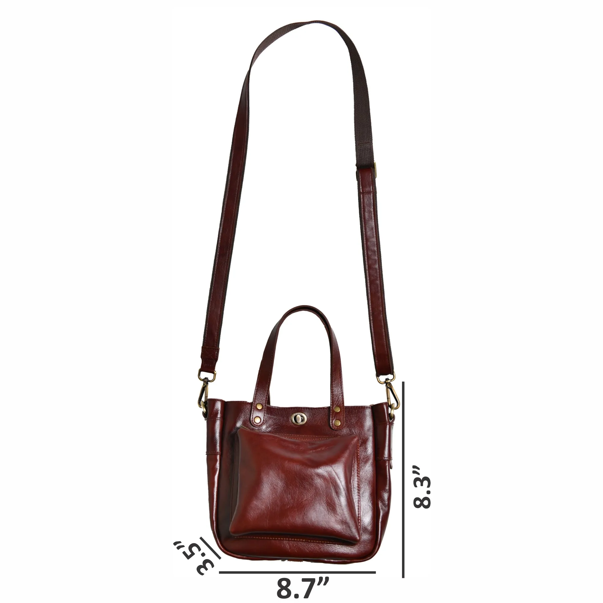Fivestar Leather Сlassic Tote Ladies Brandy Brown Shoulder Bag sold by Five Star Leather product image thumbnail 3