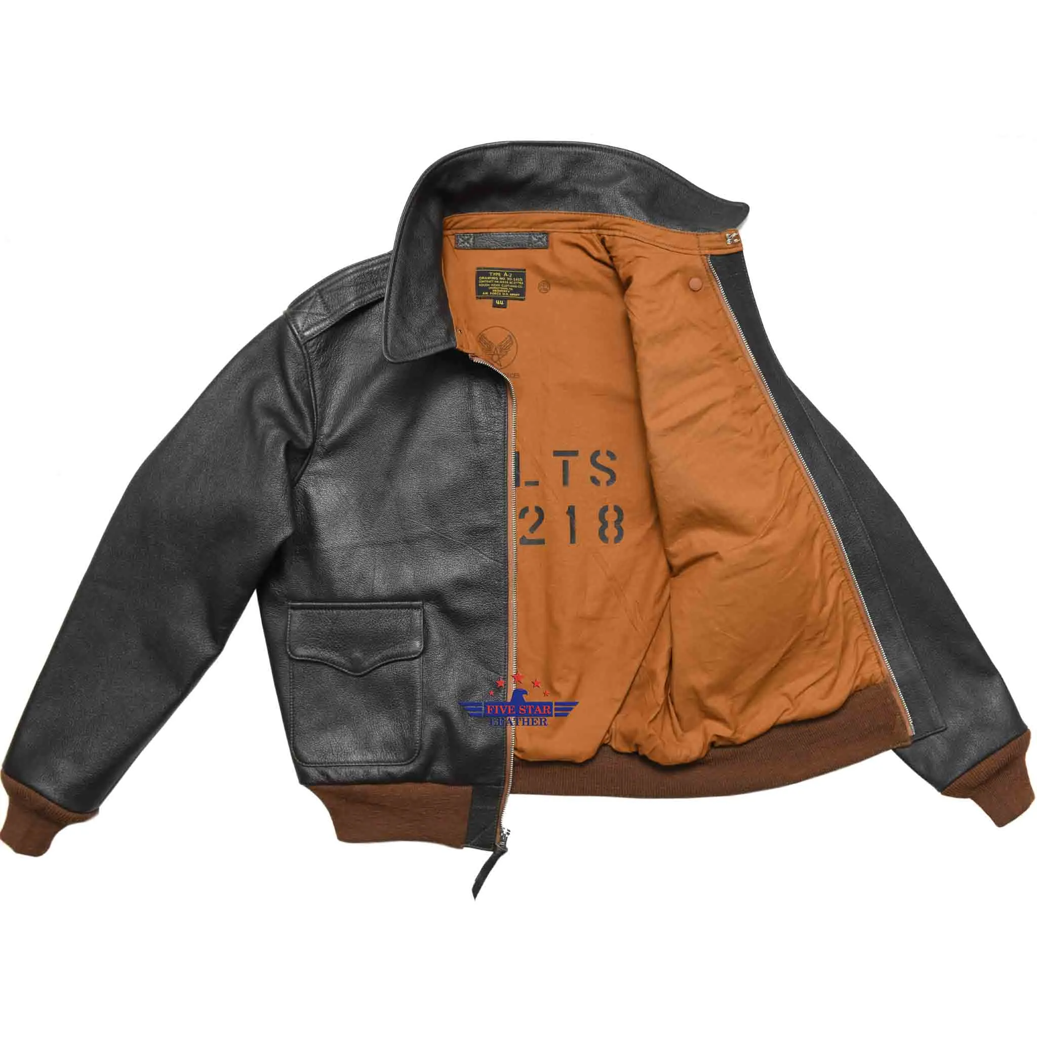 FiveStar Leather Repro A2 V Hilts Escape Jacket Seal Brown sold by Five Star Leather product image thumbnail 4