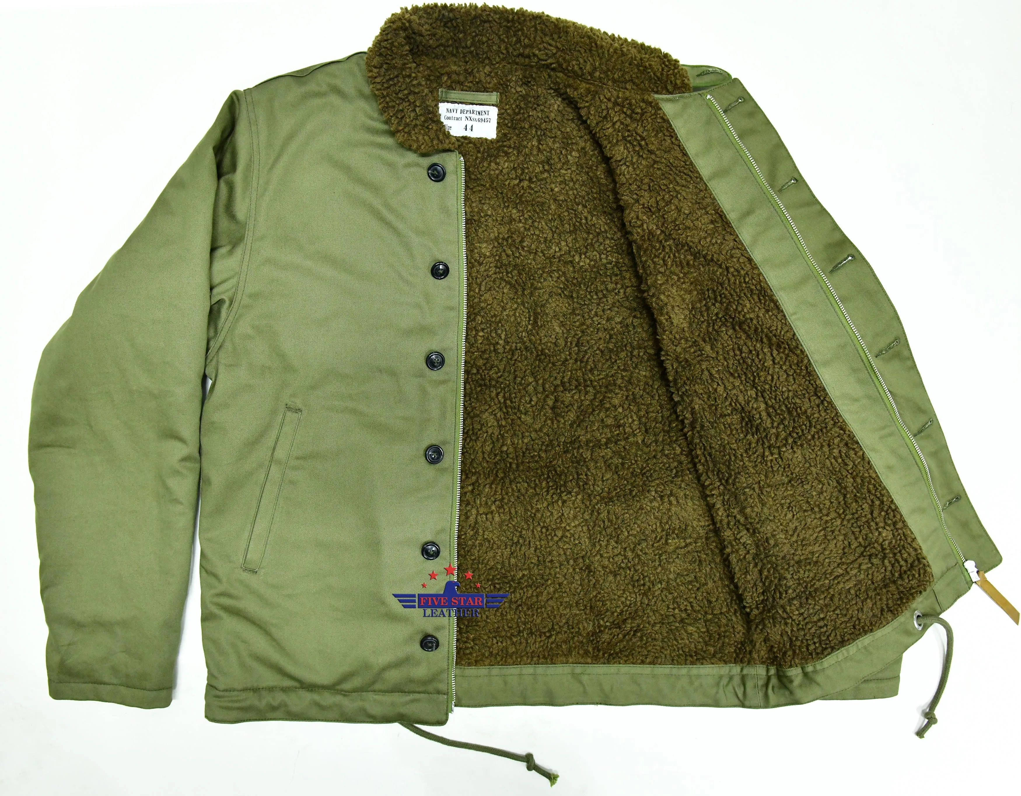 Men"s Repro N-1 Deck Jacket Winter Warm Wool Military Marine Navy Vintage Style sold by Five Star Leather product image thumbnail 5