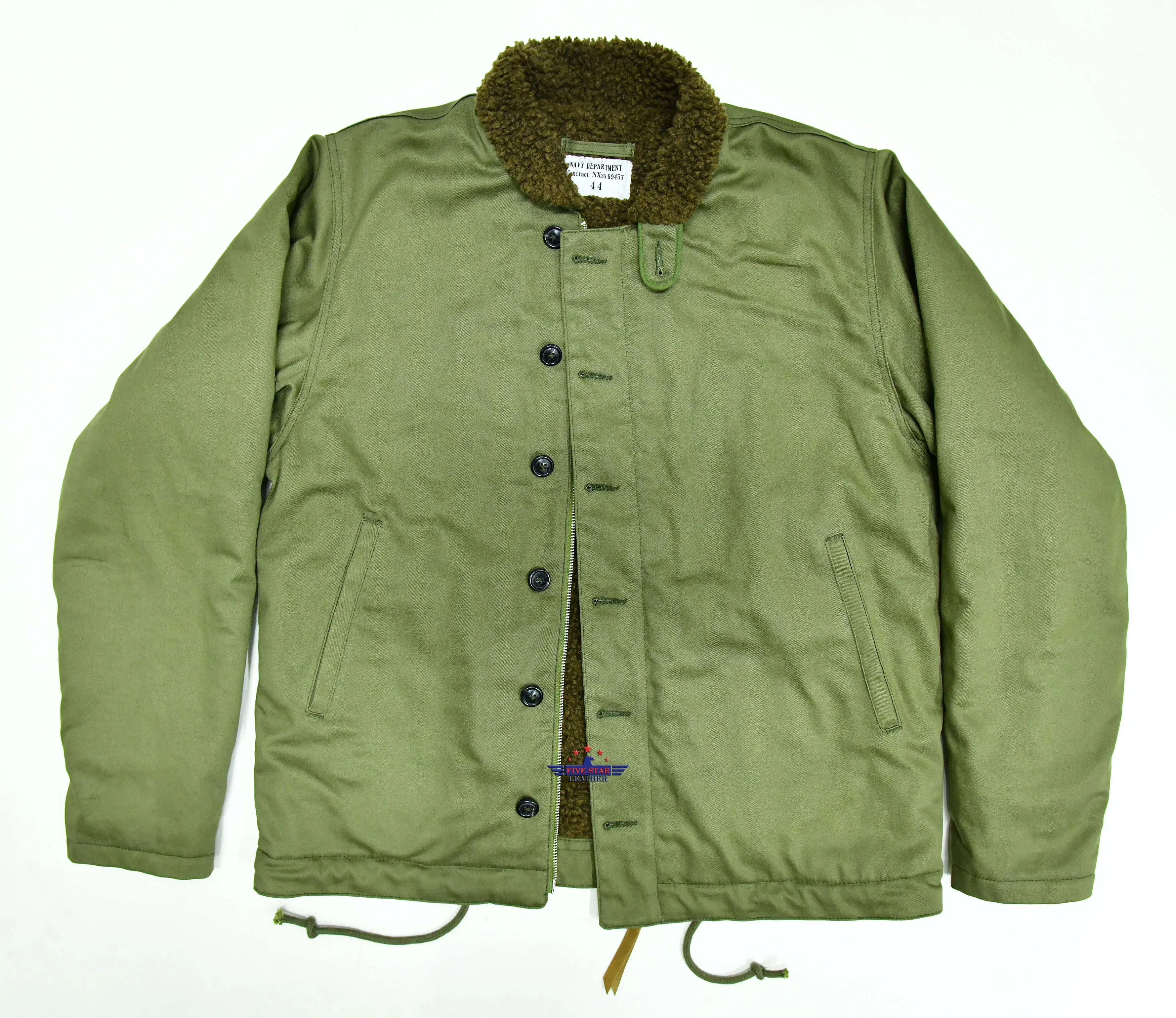 Men"s Repro N-1 Deck Jacket Winter Warm Wool Military Marine Navy Vintage Style sold by Five Star Leather product image thumbnail 2