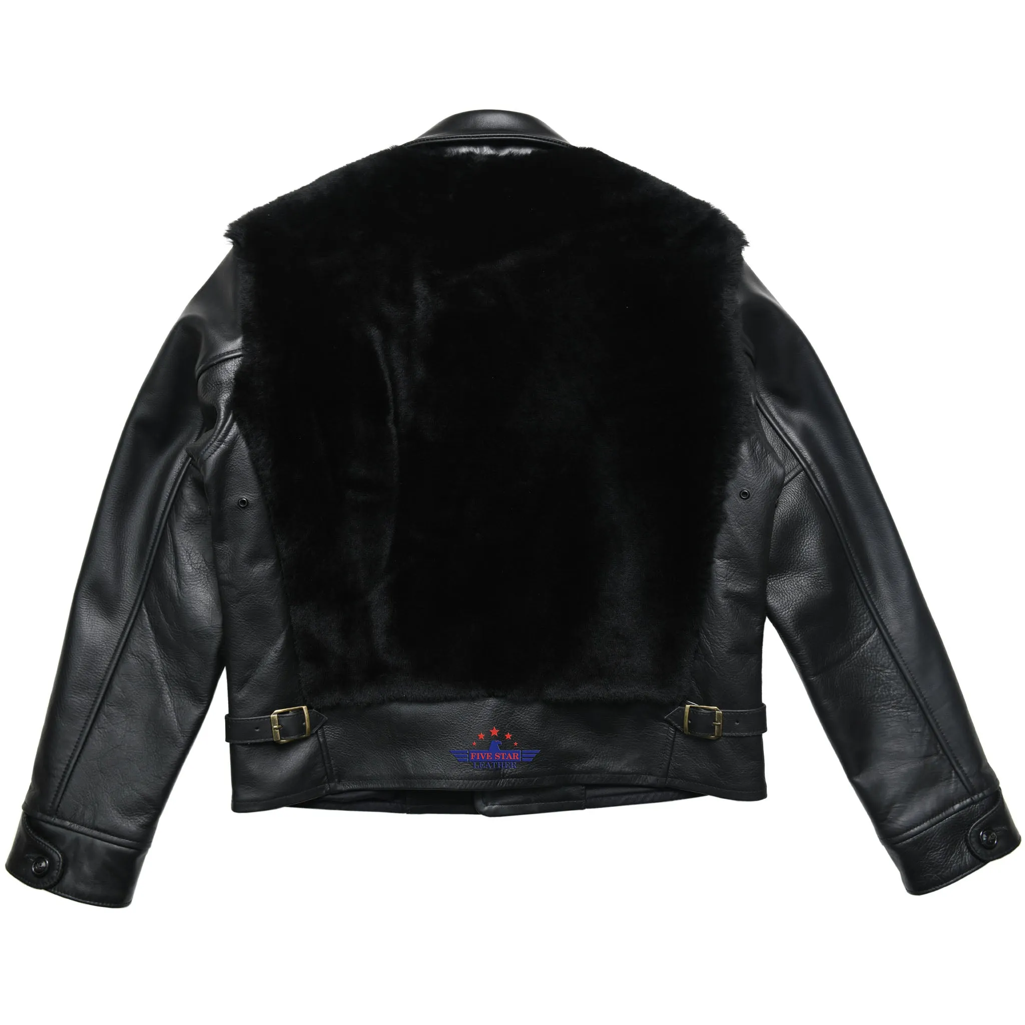 FiveStar Leather 1930s Grizzly Cossack Jacket Real Sheepskin Leather Front Buttons closure sold by Five Star Leather product image thumbnail 5