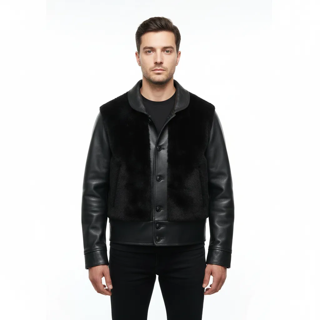 FiveStar Leather 1930s Grizzly Cossack Jacket Real Sheepskin Leather Front Buttons closure sold by Five Star Leather