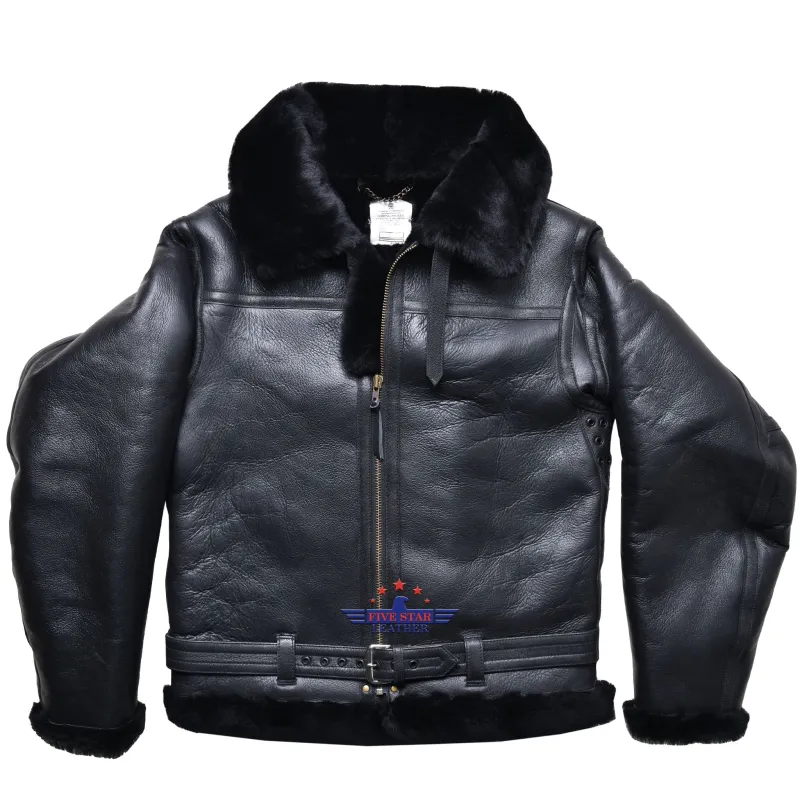 FiveStar Leather Repro RAF Flying 1940/41 Pattern Black Sheepskin Flight Jacket sold by Five Star Leather