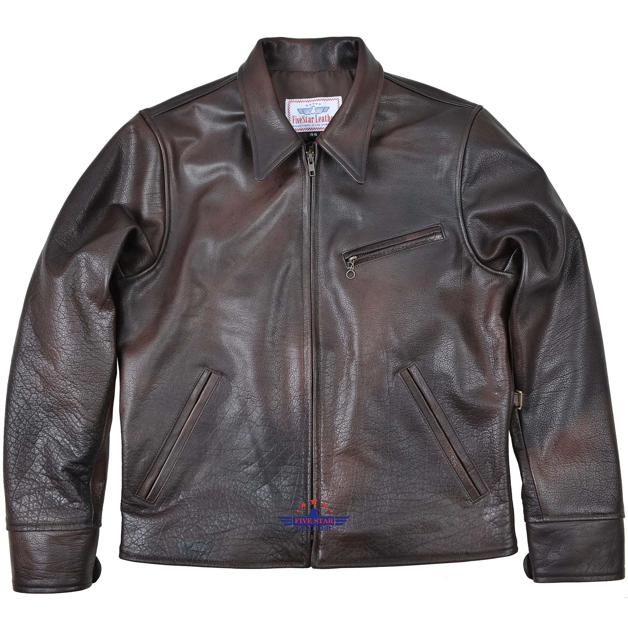 FiveStar Leather Vintage Custom 1930s Buffalo hide Distressed Brown Leather Jacket sold by Five Star Leather
