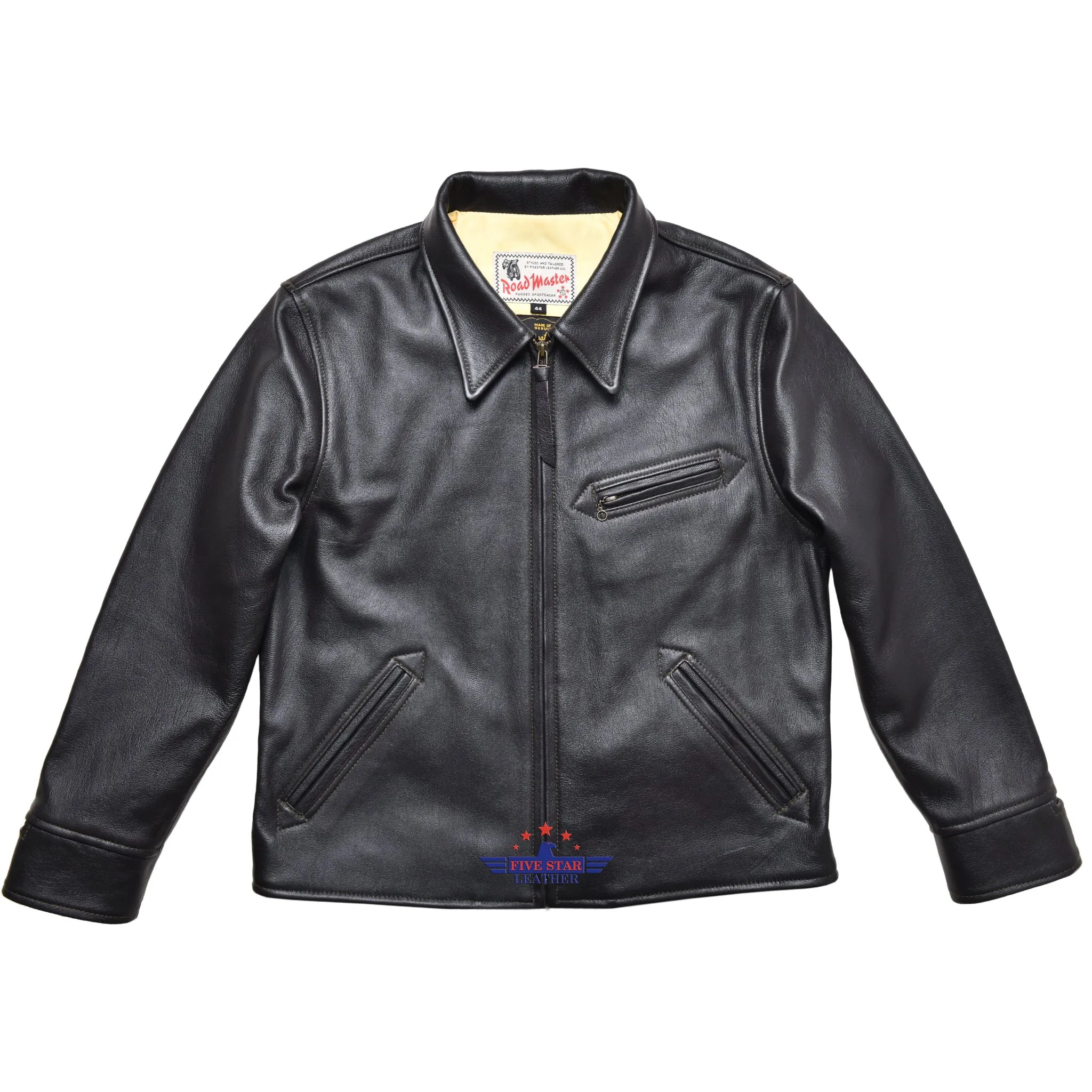 FiveStar Leather Vintage Custom 1930s Goat Hide Seal Brown Leather Jacket sold by Five Star Leather