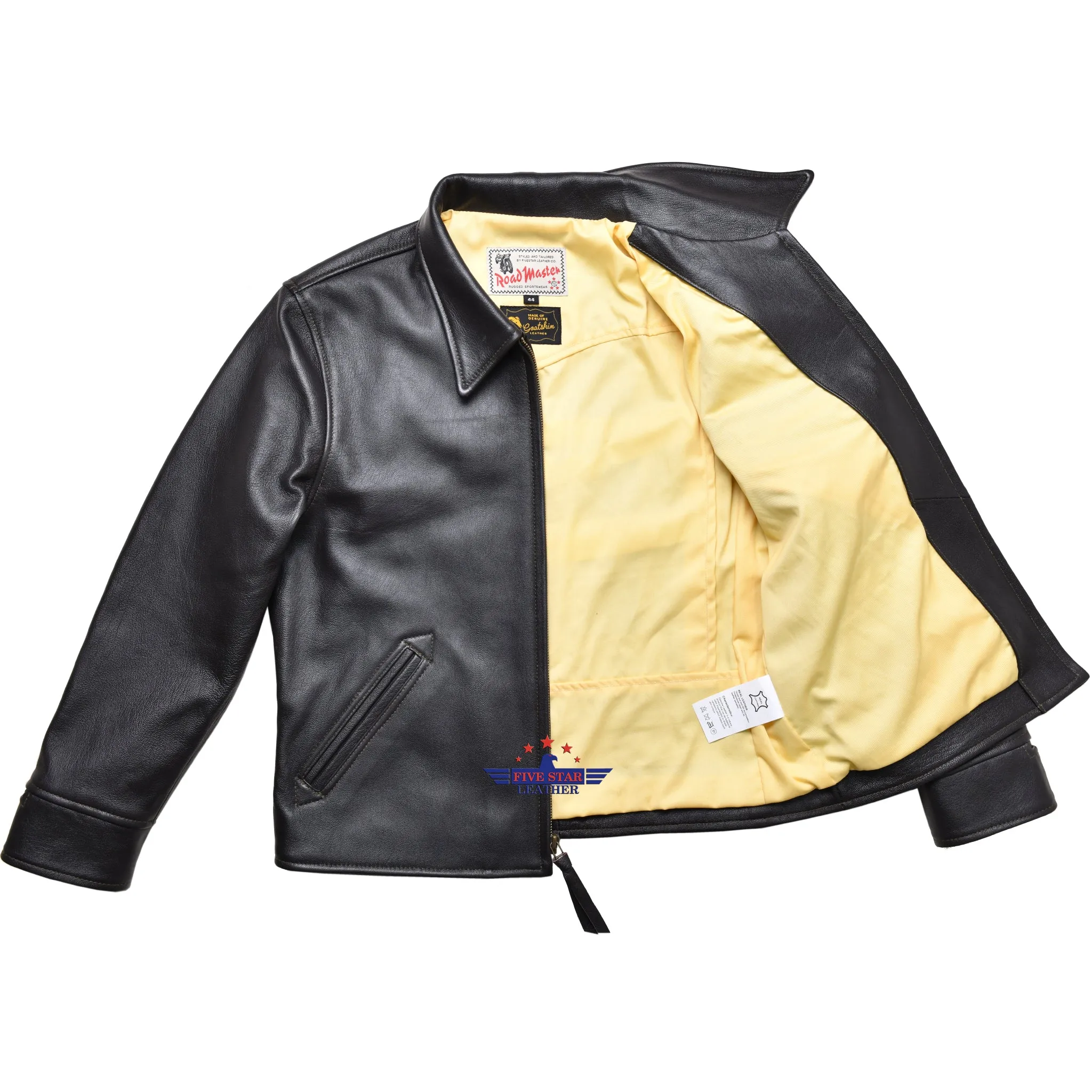 FiveStar Leather Vintage Custom 1930s Goat Hide Seal Brown Leather Jacket sold by Five Star Leather product image thumbnail 4