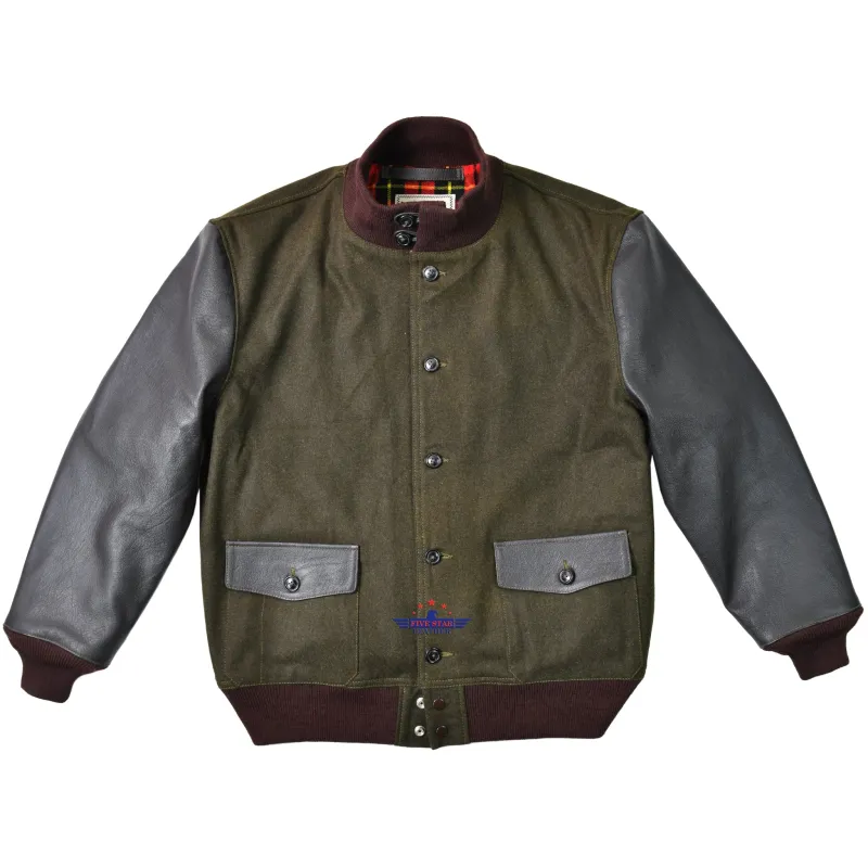 Men's WWII Type A1 Repro Aviation Associates Military Flight Instructor Jacket sold by Five Star Leather