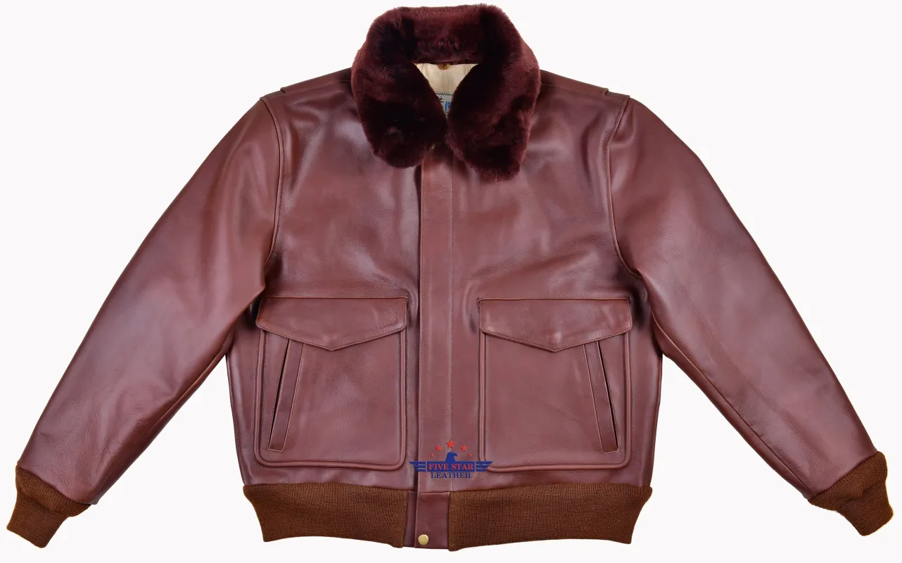 Fivestar Leather Men's Custom Fashion Leather Flight Bomber Jacket made by Five Star Leather