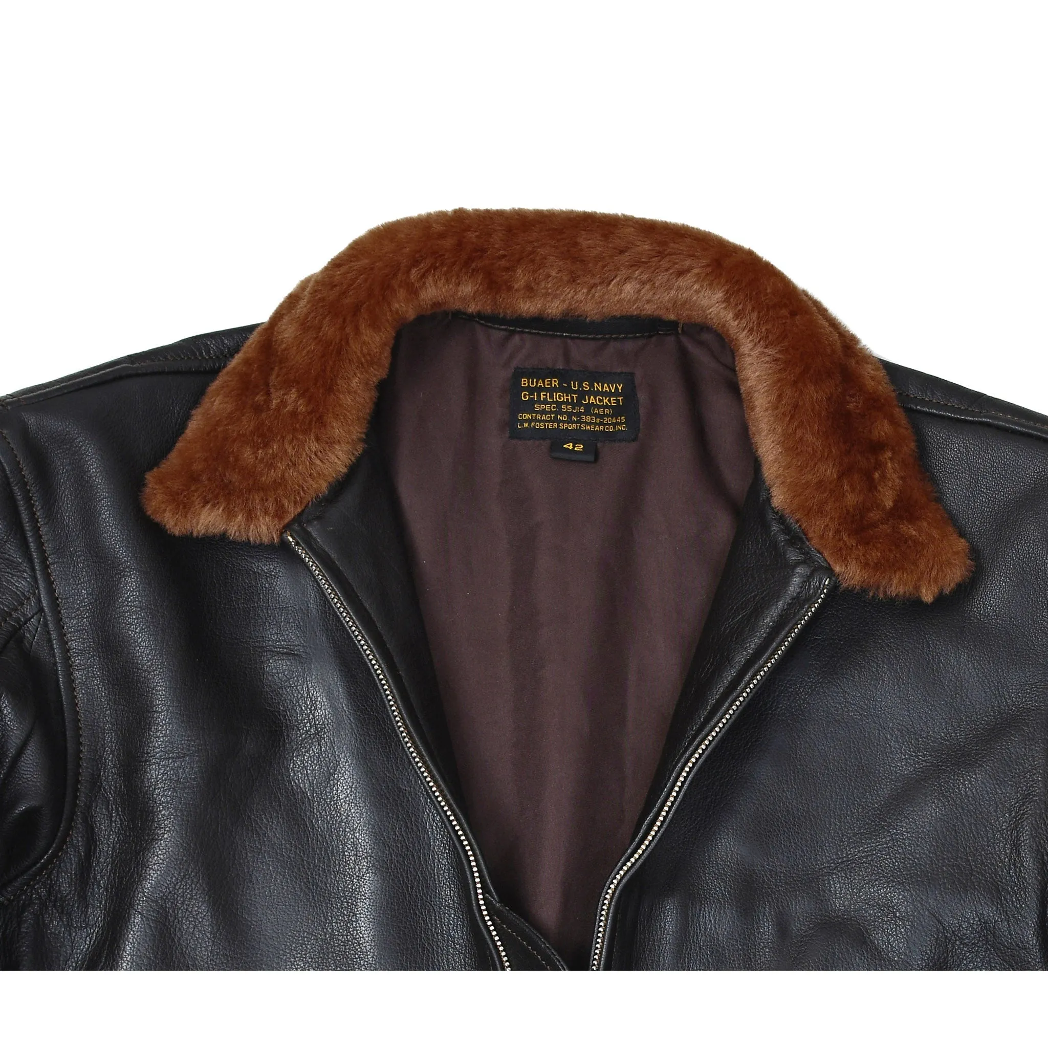 Men's G-1 55J14 Naval US Military Leather Flight Bomber Jacket sold by Five Star Leather product image thumbnail 4