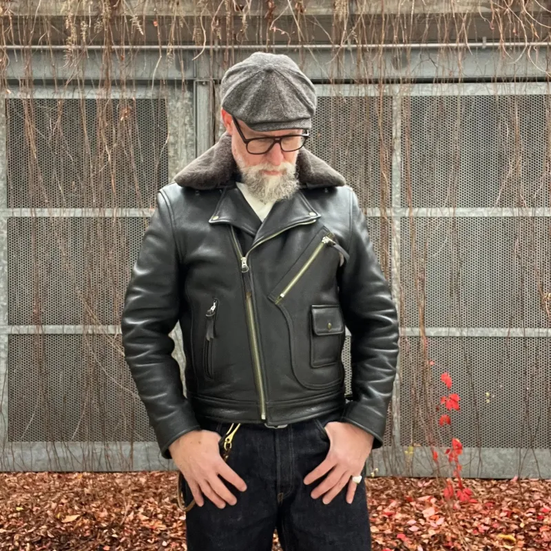 FiveStar Leather Vintage D Styled Pocket Sky Master Men Jacket Seal Brown Steer Hide sold by Five Star Leather