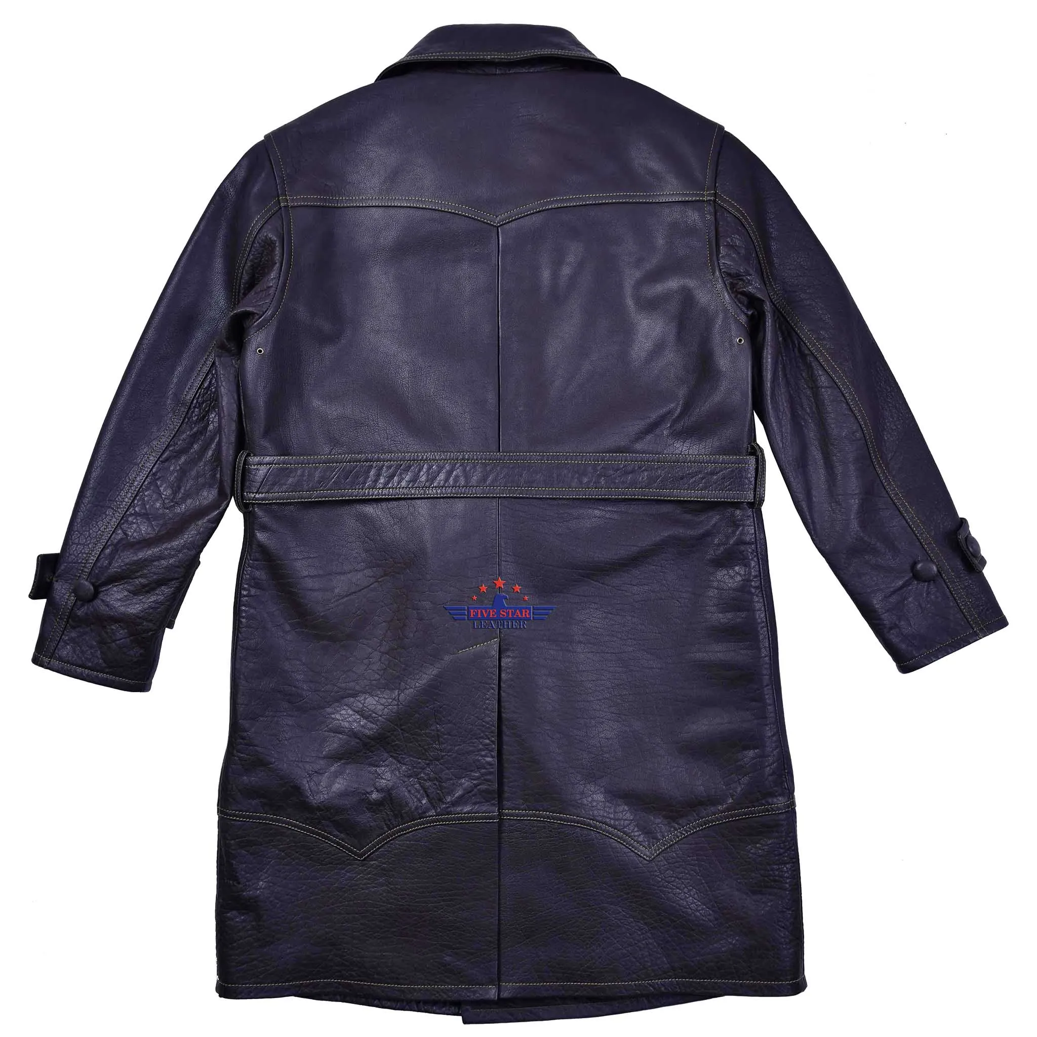Fivestar Leather Men Fashion Trench Coat Buffalo Seal Brown sold by Five Star Leather product image thumbnail 5
