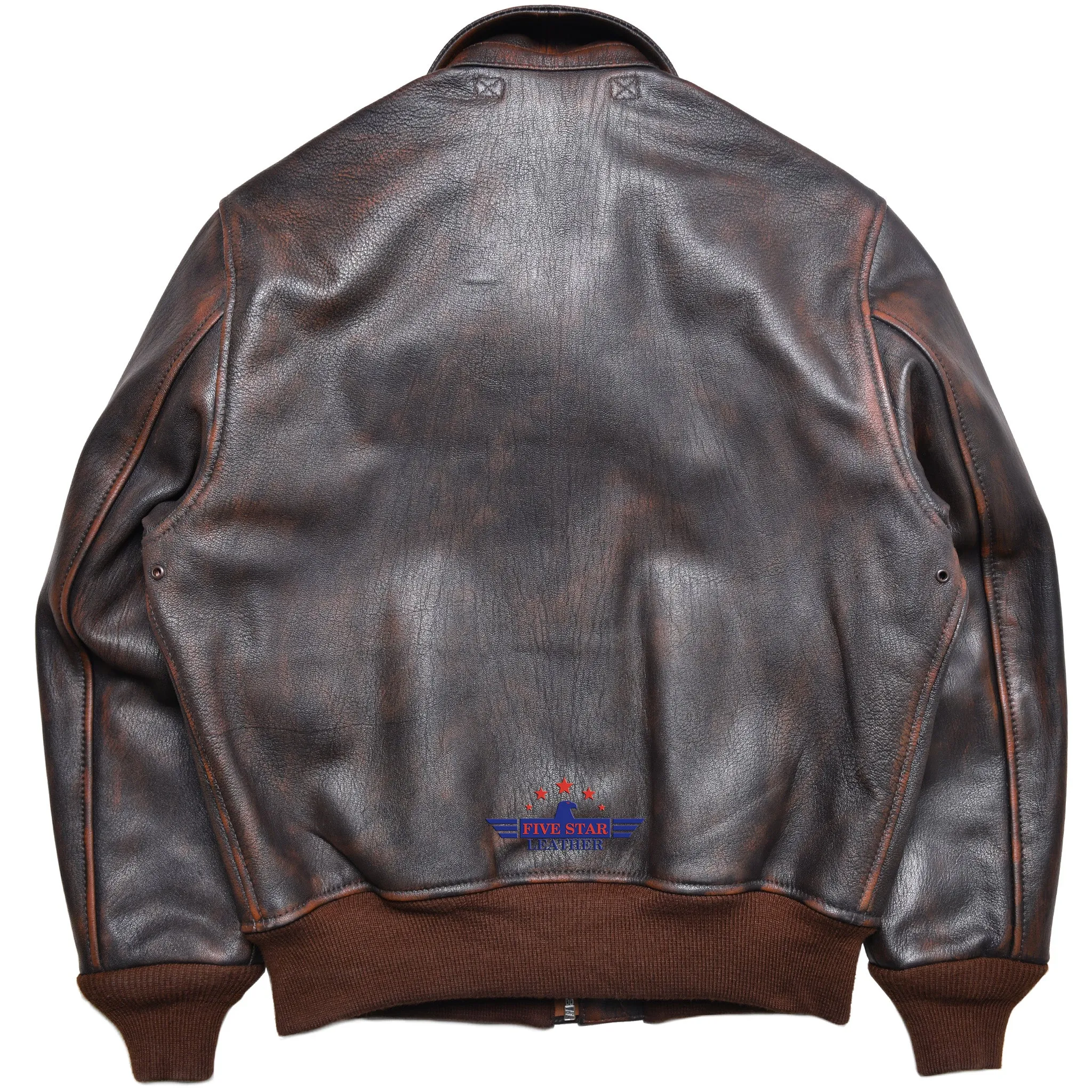 Fivestar leather Men Repro A2 1939 Werber Sportswear Military Flight Distressed Goatskin Leather Jacket sold by Five Star Leather product image thumbnail 2