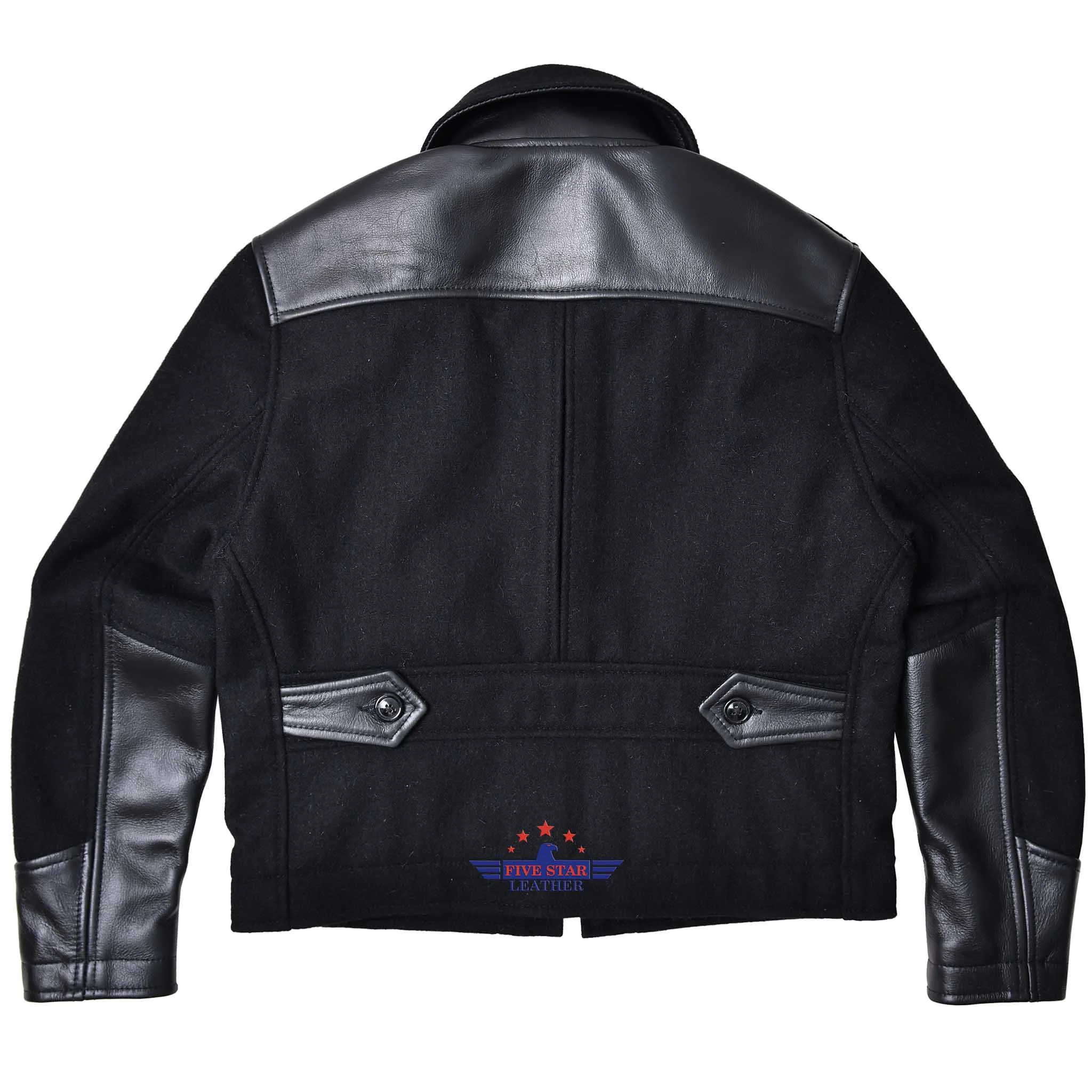 FiveStar leather 40s Style Men Sports Jacket Black Wool Fabric sold by Five Star Leather product image thumbnail 2
