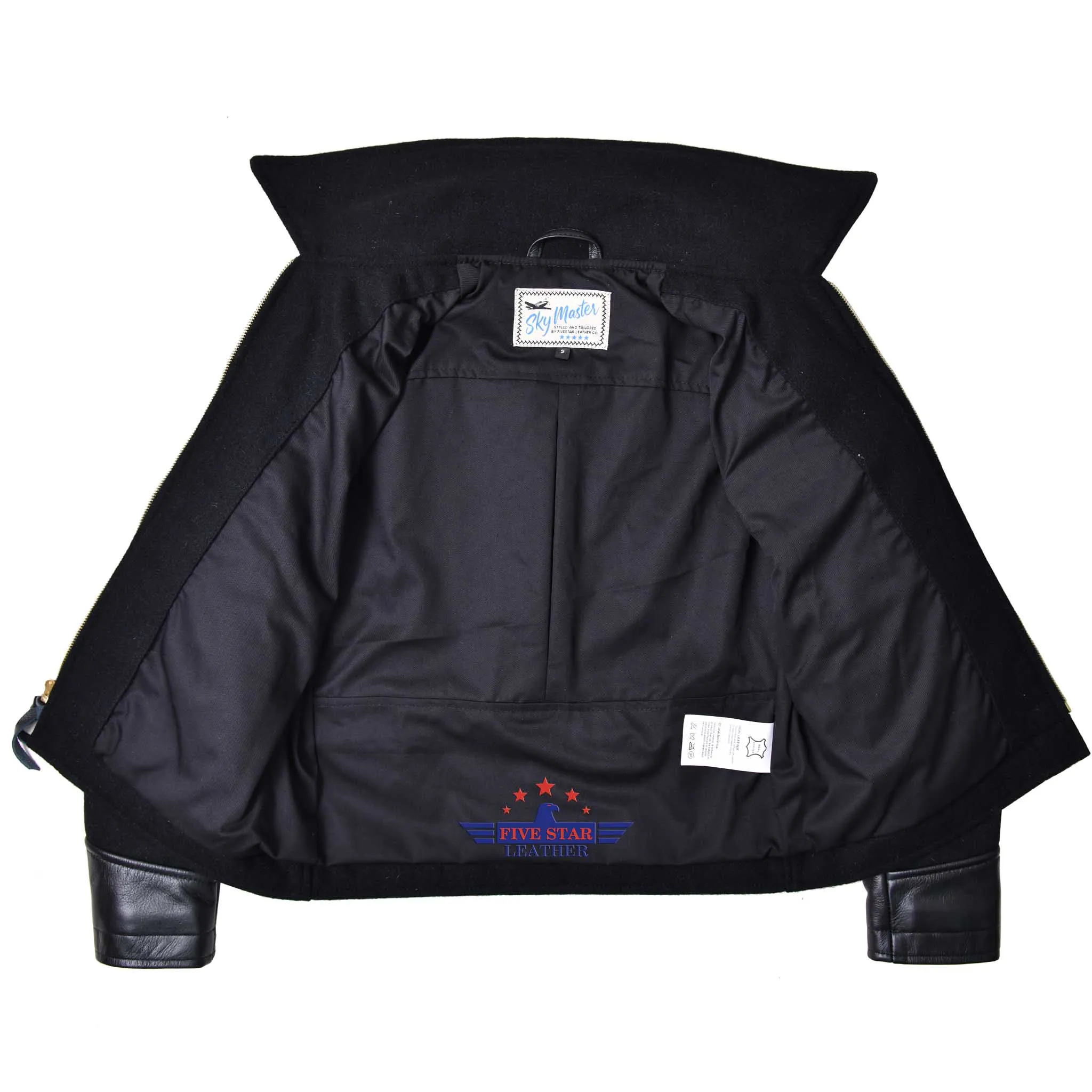 FiveStar leather 40s Style Men Sports Jacket Black Wool Fabric sold by Five Star Leather product image thumbnail 4