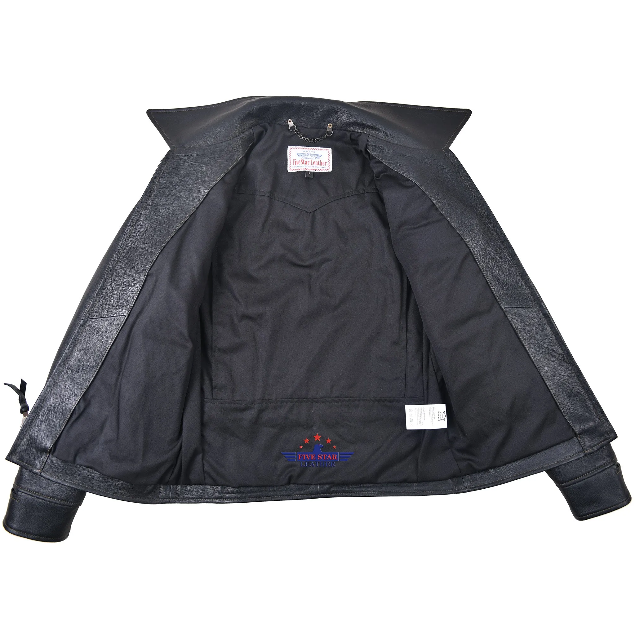 FiveStar Leather Vintage Custom 1930s Goat Hide Leather Jacket Black sold by Five Star Leather product image thumbnail 5