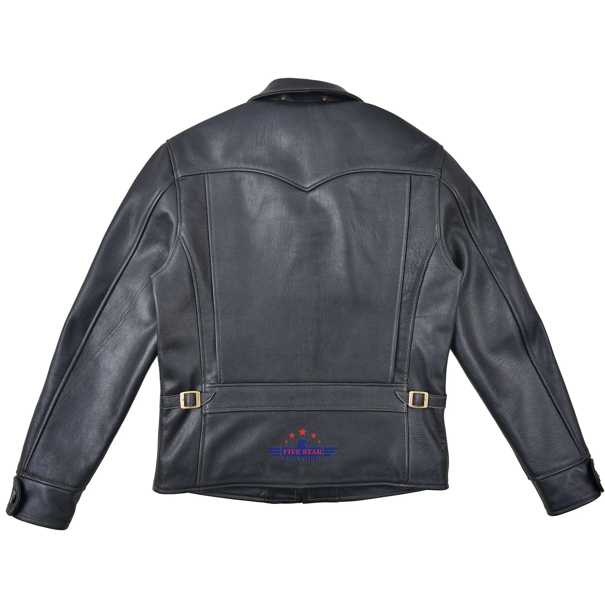 FiveStar Leather Vintage Custom 1930s Goat Hide Leather Jacket Black sold by Five Star Leather product image thumbnail 2
