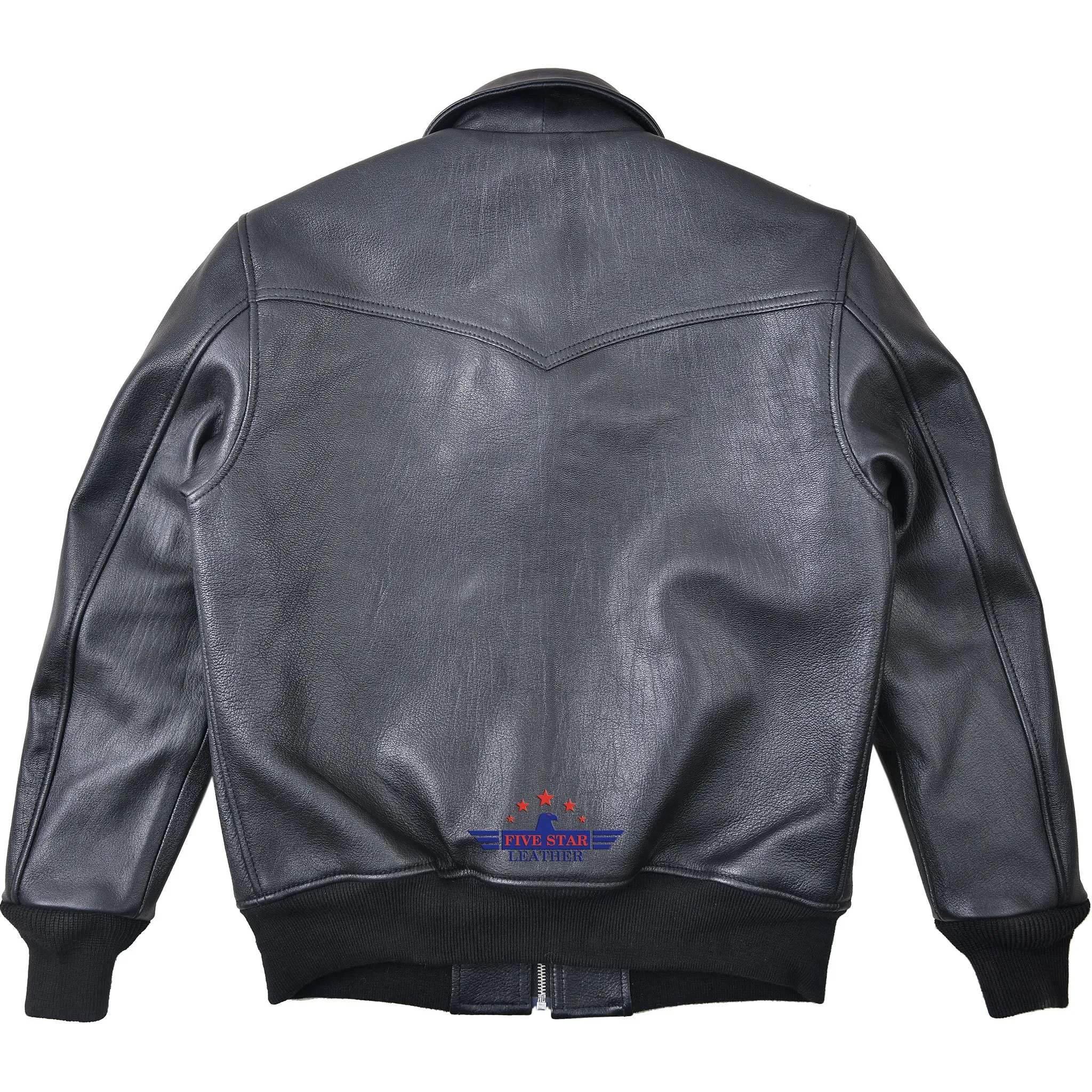 FiveStar Leather Trucker Western Style Goat Black Men Jacket sold by Five Star Leather product image thumbnail 3