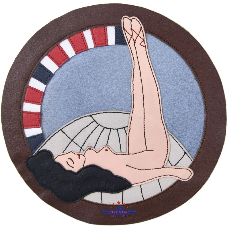 Fivestar Leather WWII CBI-Made USAAF ATC Air Transport Command Naked Lady Novelty leather Patch sold by Five Star Leather
