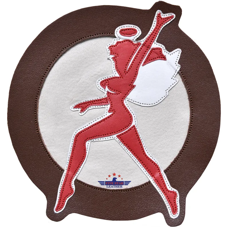 Fivestar Leather 3RD Squadron Hell's Angels Waving Hand with Walking Round Leather Patch sold by Five Star Leather