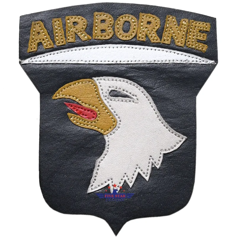 Fivestar Leather 101st AIRBORNE Divisions Screaming Eagle Army Military US Team leather Patch made by Five Star Leather