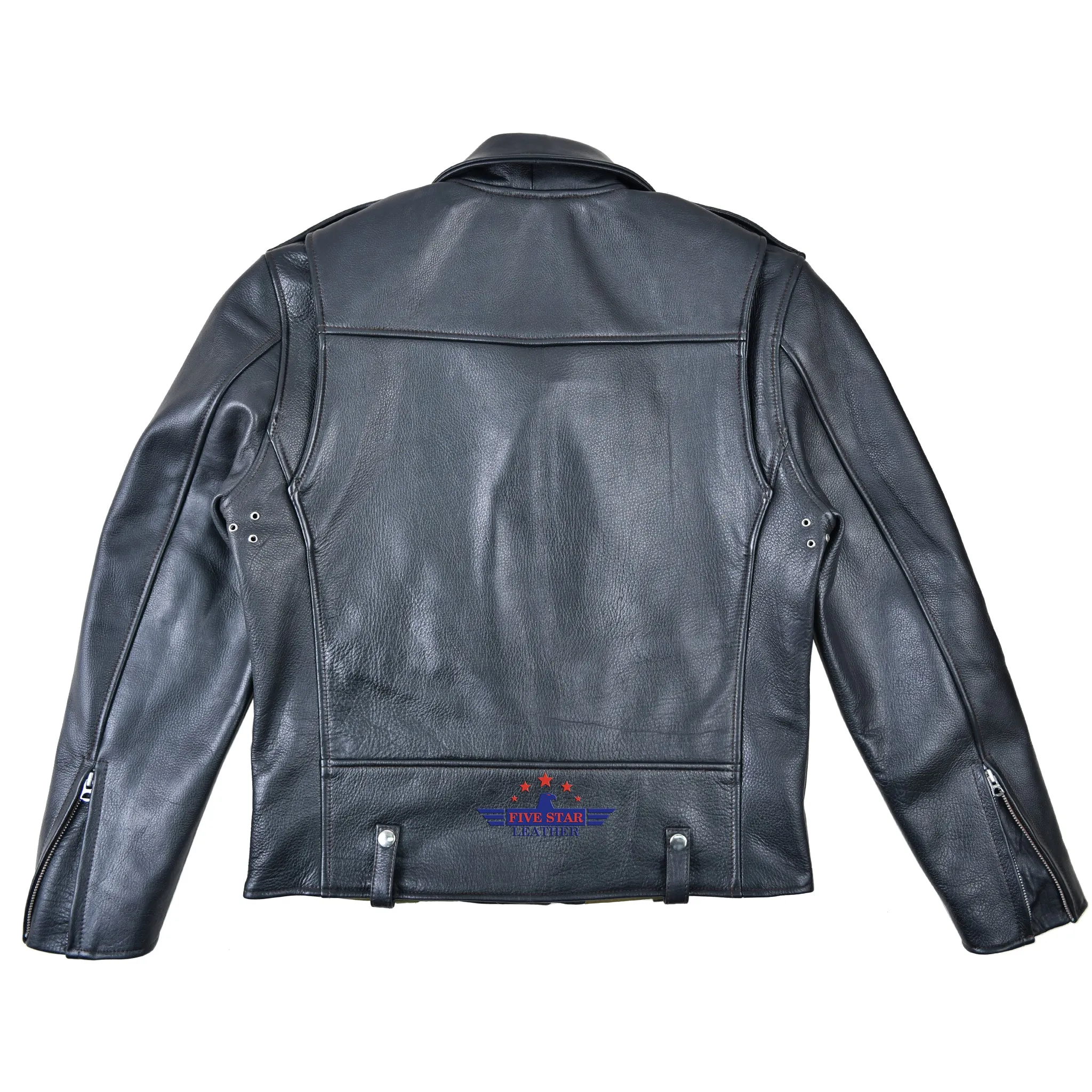 FiveStar Leather Vintage D Pocket Road Master Men Jacket Black Steerhide sold by Five Star Leather product image thumbnail 5