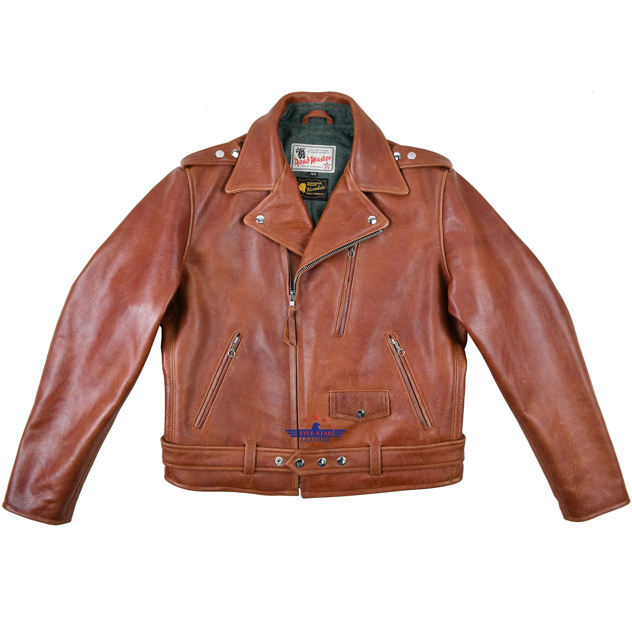 FiveStar Leather 1950's REBEL Jacket Visky Horsehide leather sold by Five Star Leather