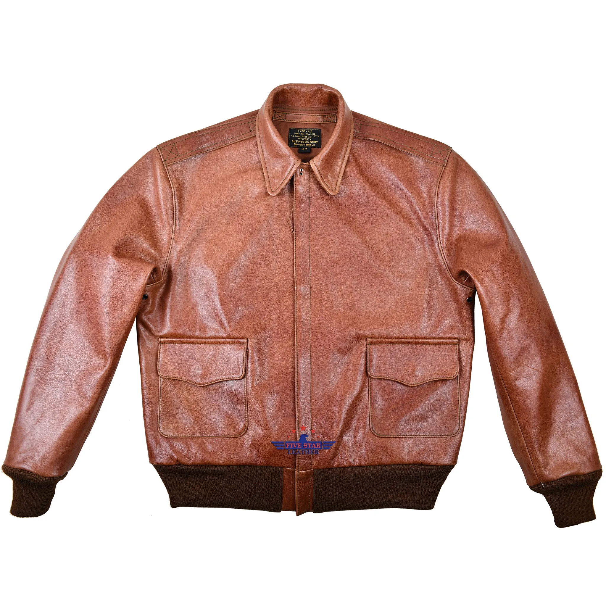FiveStar Leather Men A2 Repro Monarch Mfg. Co. DWG. No. 301415 A.C. Order W535-A.C-23378 Visky Horsehide sold by Five Star Leather